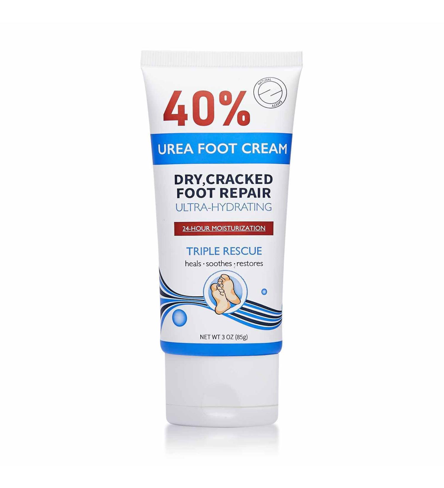 Urea Foot Cream 40 Percent - Cracked Heel Repair Cream For Feet and Hand - Athletes Foot Cream for Very Dry Feet - Foot Moisturiser - Foot Care Cream - Skin Care Cream for Hand Foot and Body 85g - Buy Online on GoSupps.com