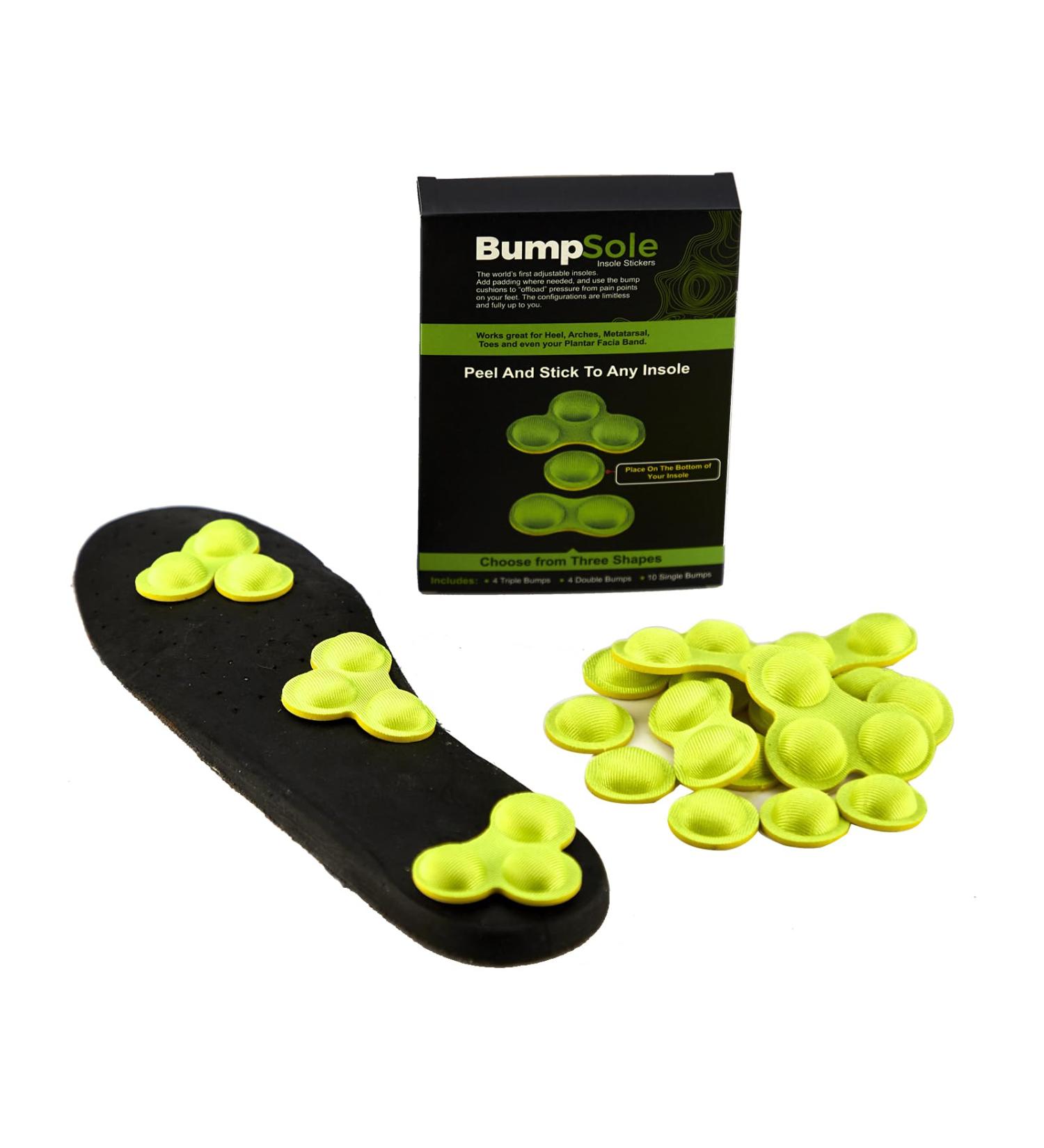 Insole Stickers by Bump Sole - Anti-Fatigue Shoe Inserts for Pain Relief & Comfort | Shock Absorption Insoles for Running & Work Boots - Buy Online on GoSupps.com