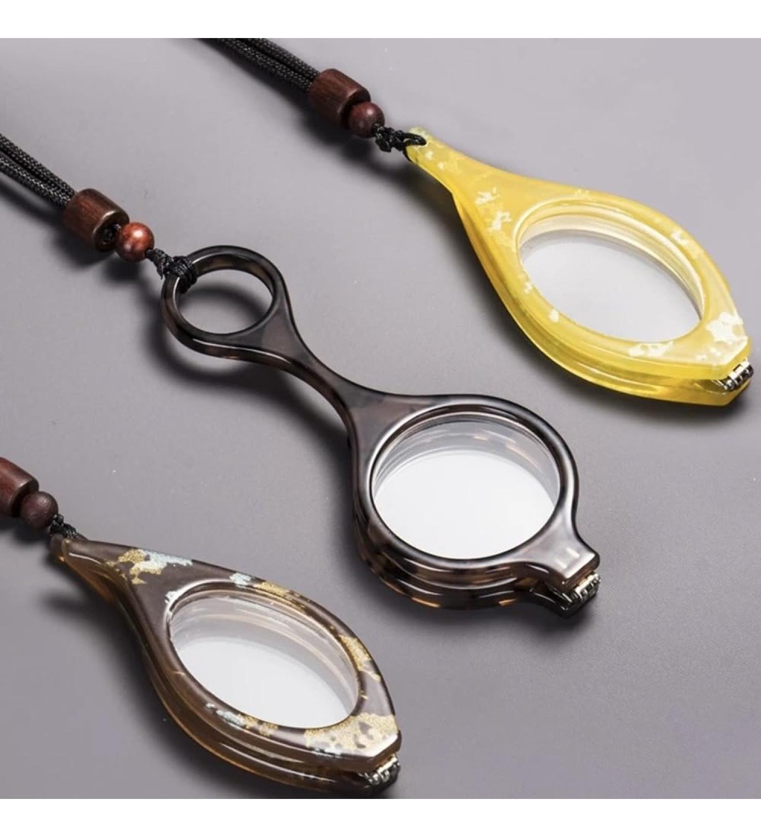 Buy Mini Foldable Reading Glasses Pendant Necklace for Men & Women - Portable +3.0 Brown Eyeglasses with Case | Fashionable Computer Readers - International Shipping Available - Buy Online on GoSupps.com