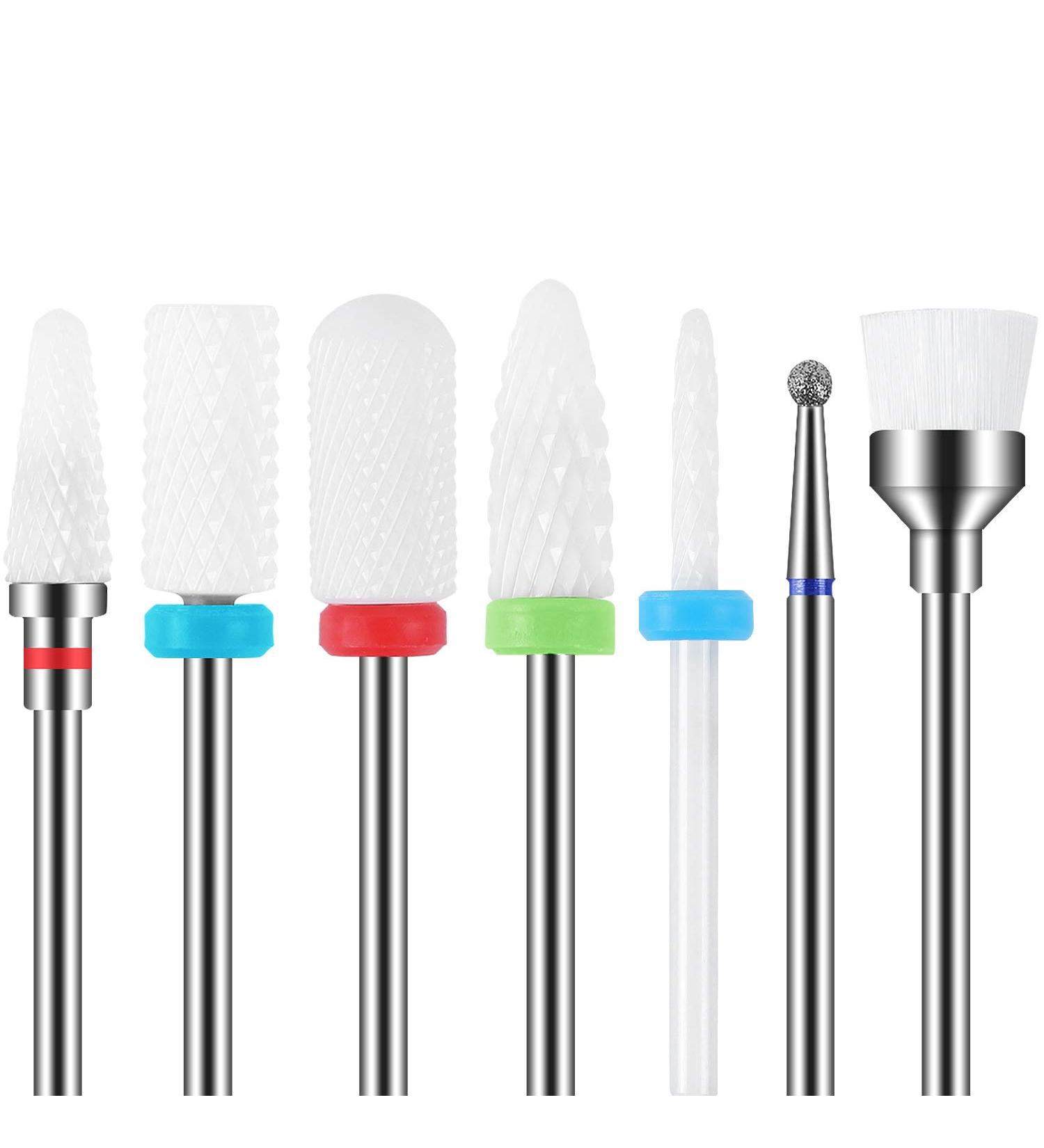 MAQUITA 7Pcs Ceramic Nail Drill Bits Set - Professional Nail Drill Bit Tools for Manicure Pedicure - Great Gift for Women and Girls - Buy Online on GoSupps.com