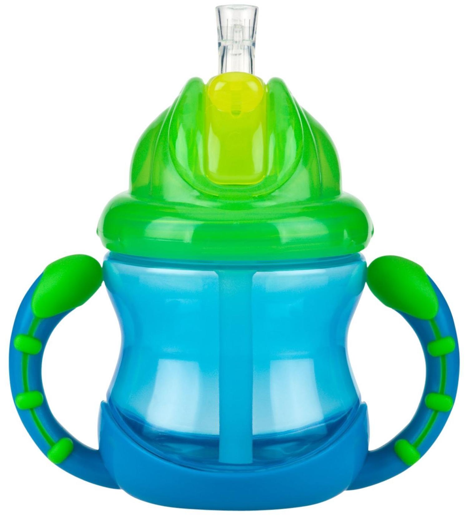 Nuby Two-Handle Flip N' Sip Straw Cup 8oz - Colors May Vary | BPA-Free Straw Sippy Cup - Buy Online on GoSupps.com