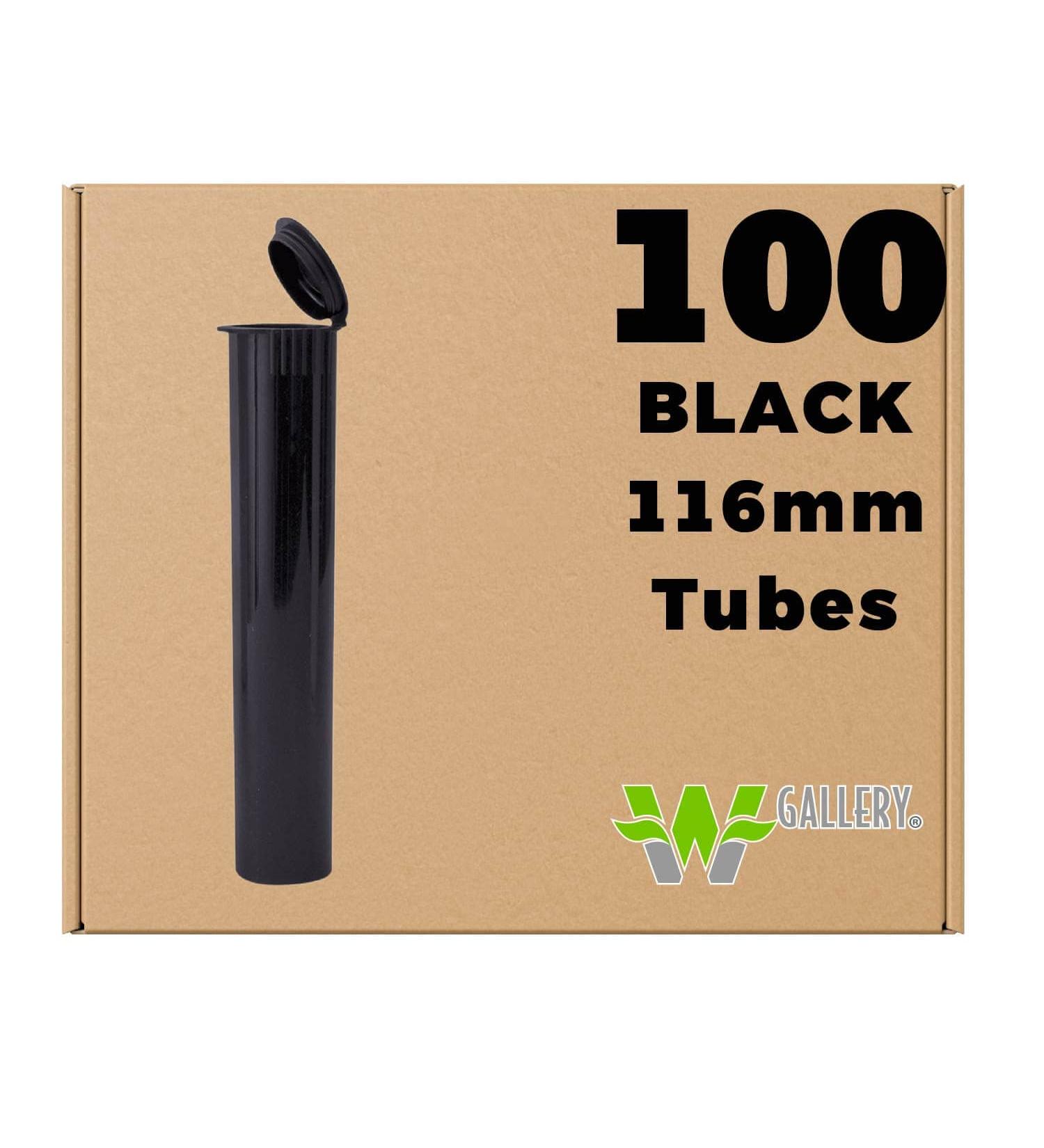 W Gallery 100 Black 116mm Pop Top Joint Smell-Proof Container for Pre-Rolls and Blunts - BPA-Free Plastic Holder for RAW Cones and J Oil Cartridges - Buy Online on GoSupps.com