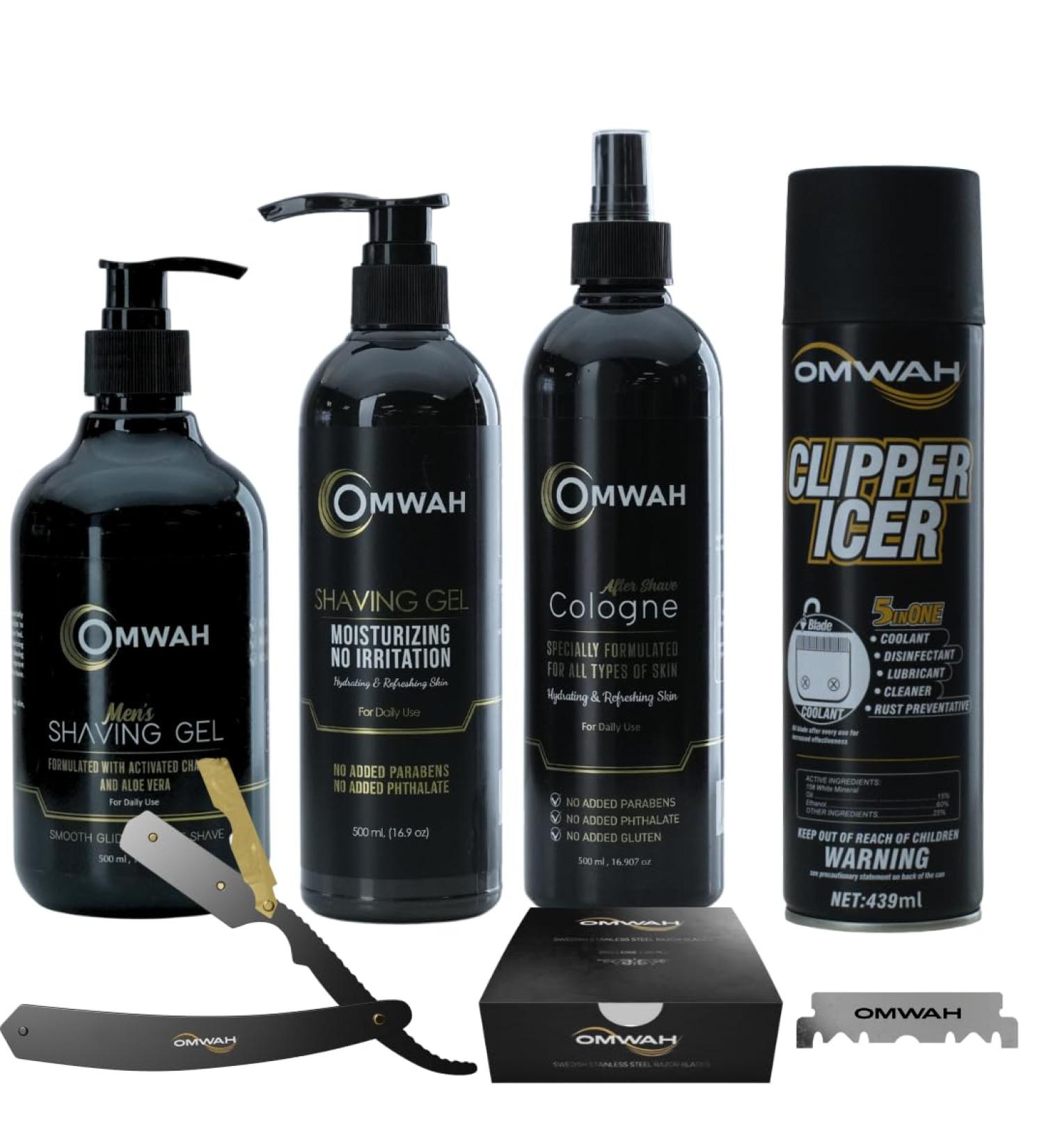 OMWAH 5 in 1 Clipper Icer Blade Cleaner & Lubricant Spray - Premium Shave Kit for Smooth Grooming | International Shipping Available - Buy Online on GoSupps.com