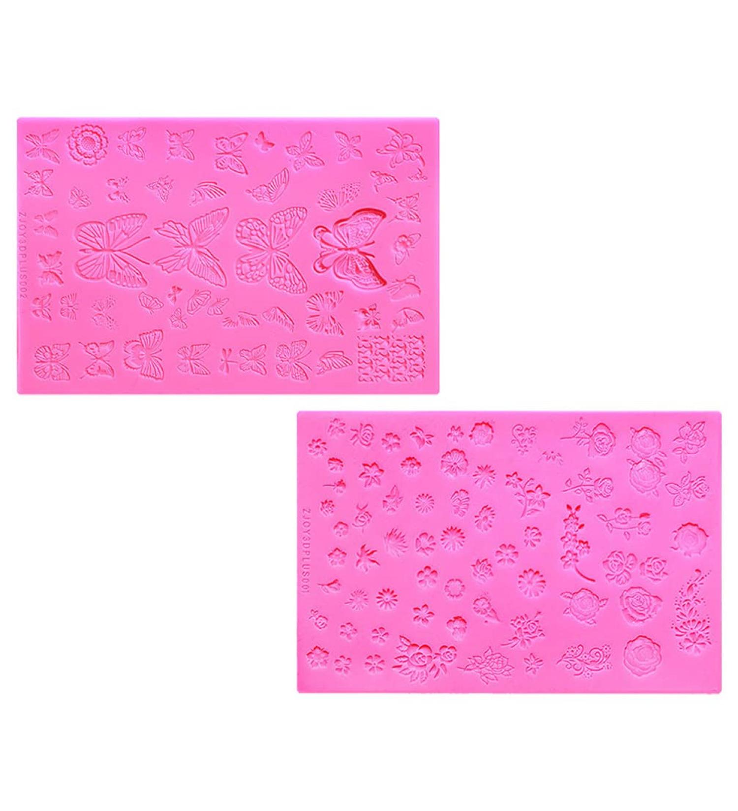 Lurrose Nail Tools - 2 Silicone Template Plates for DIY Nail Art | 3D Animal & Pebble Designs - Buy Online on GoSupps.com