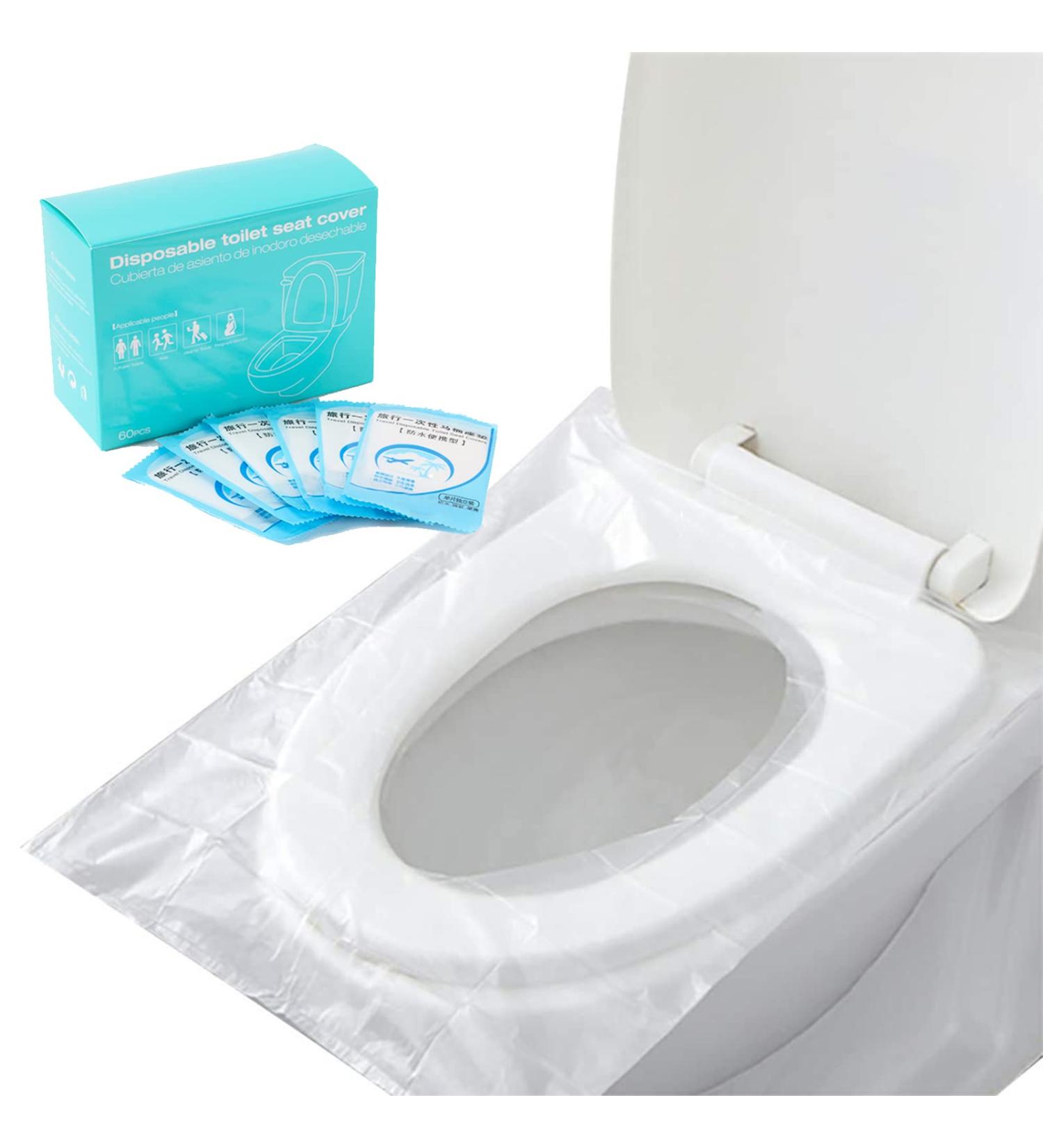 Disposable Toilet Seat Covers - 60 Pack for Travel & Potty Training - Kid-Friendly Packaging - Adult-Sized - Buy Online on GoSupps.com