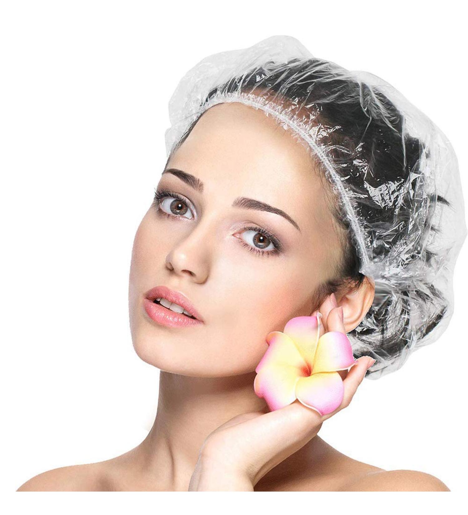 130 Pieces Disposable Shower Caps - Waterproof Hair Protection for Salon Spa & Travel - Buy Online on GoSupps.com