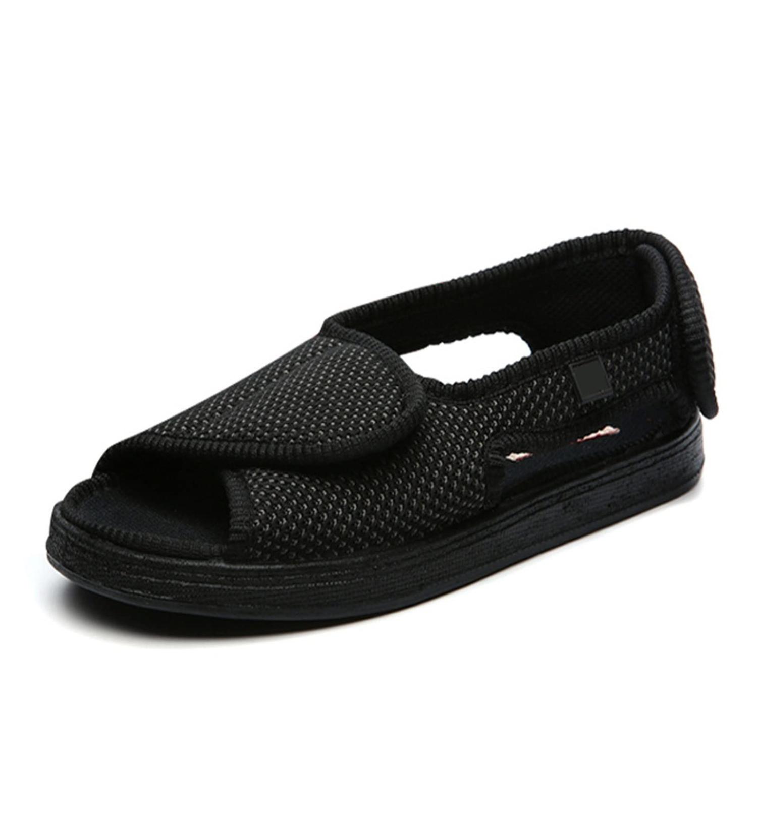 Adjustable Open Toe Diabetic Shoes for Men - Warm & Comfy - Size 8 Black - Buy Online on GoSupps.com