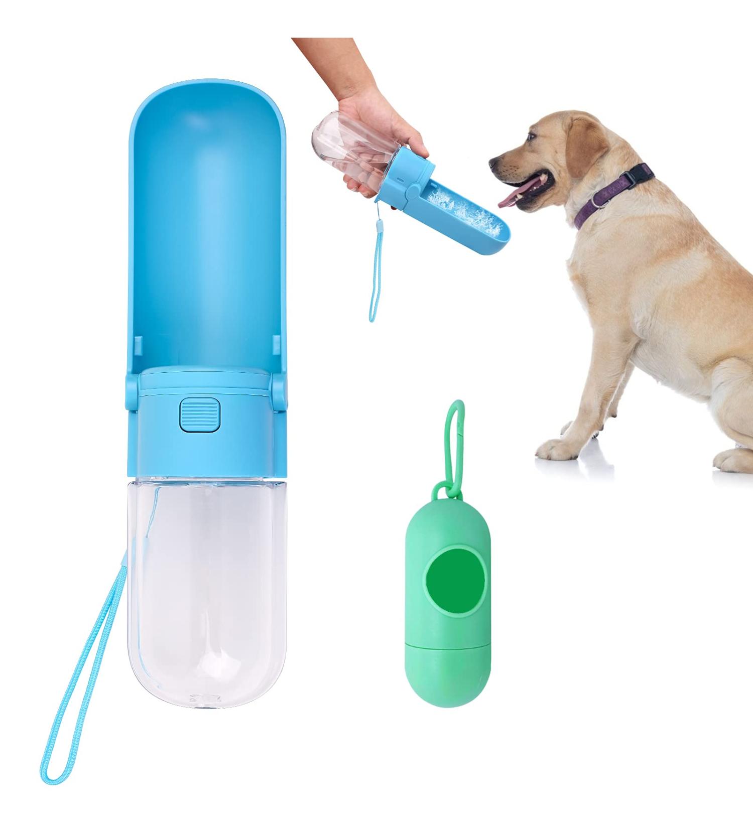 Buy KQPIINW Portable Dog Water Bottle - 300ml Foldable Pet Water Bottle for Camping Walking & Hiking - Ideal for On-the-Go Hydration (Blue) - Buy Online on GoSupps.com