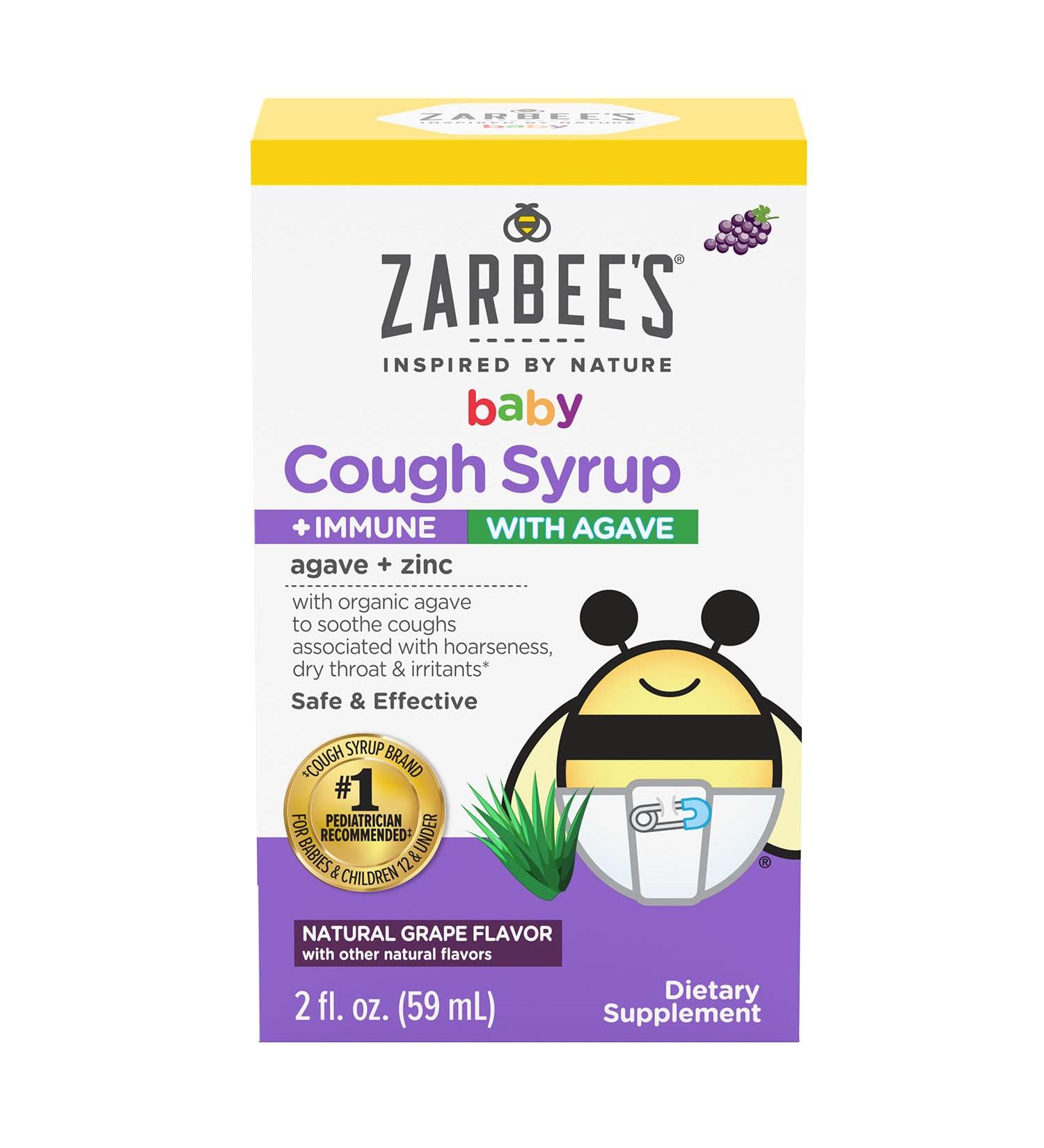Zarbee's Soothing Baby Cough Syrup - Natural Peach & Honey Flavor - Drug & Alcohol-Free - 2Fl Oz - Buy Online on GoSupps.com