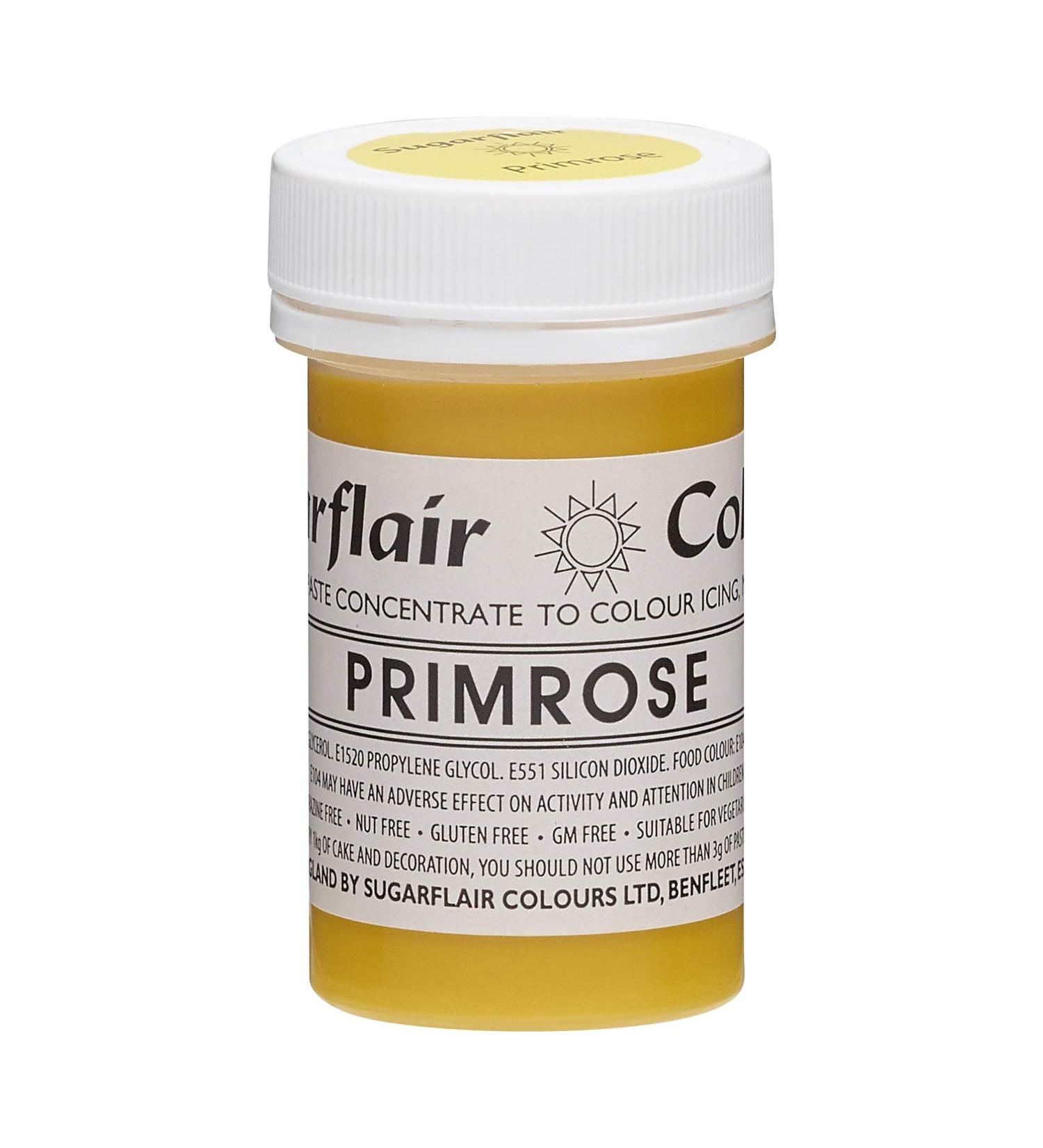Sugarflair Primrose Tartanil Concentrated Paste Colour - For Use with Sugar Pastes Buttercream Royal Icing Fondant Cake Mix & More - 25g