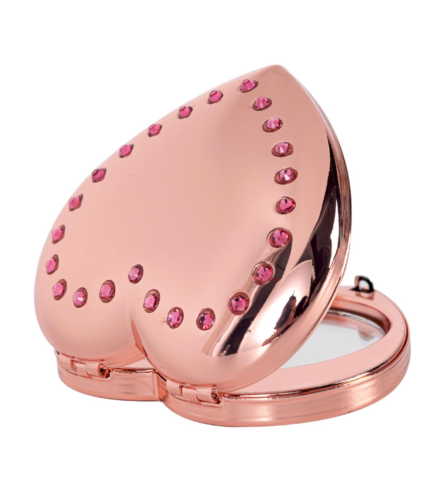 MiniPortable Compact Metal Cosmetic Mirror Elegant and Stylish Heart Shaped Mirror Portable Compact Metal Cosmetic Mirror Elegant and Stylish Heart Shaped Mirror 1X/2X Magnifying (Heart Rose) - Buy Online on GoSupps.com
