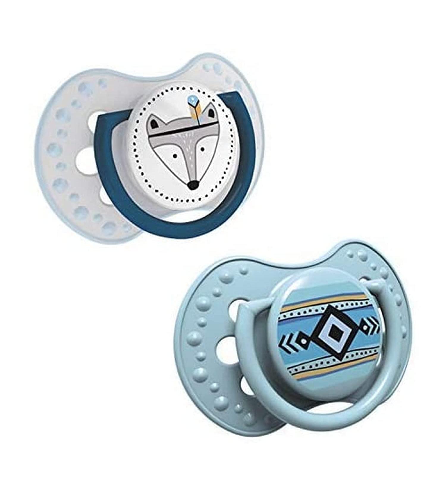 LOVI Dynamic Silicone Pacifier 0-3 Months - BPA Free Indian Summer Collection 2 Pack - Blue | International Shipping Available - Buy Online on GoSupps.com