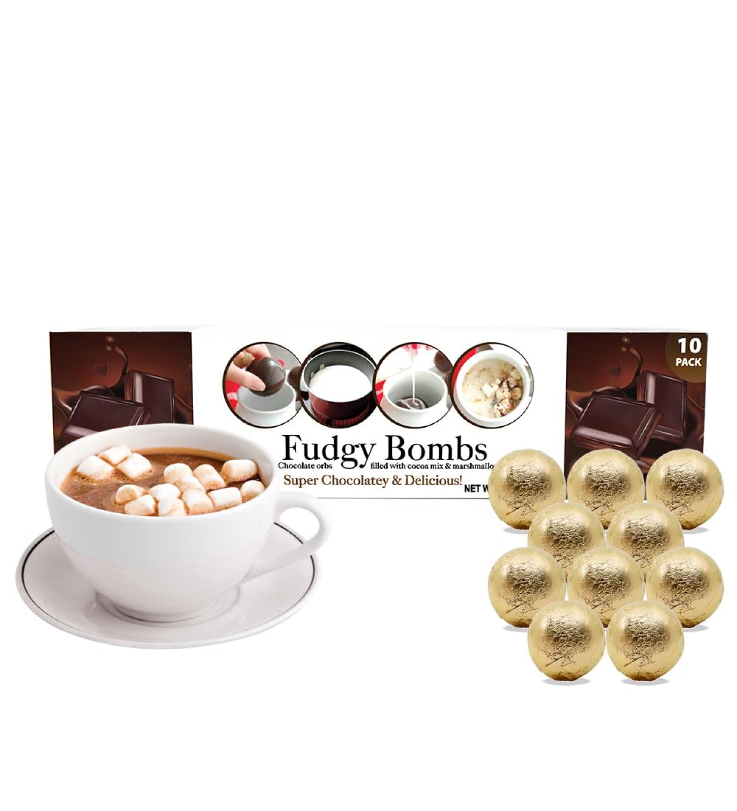 Doohickey Fudgy Bombs Hot Chocolate Bombs Filled with Cocoa Mix and Marshmallows Hot Cocoa Bombs Easy to Make Super Chocolatey and Delicious Taste (10 Pack) - Buy Online on GoSupps.com