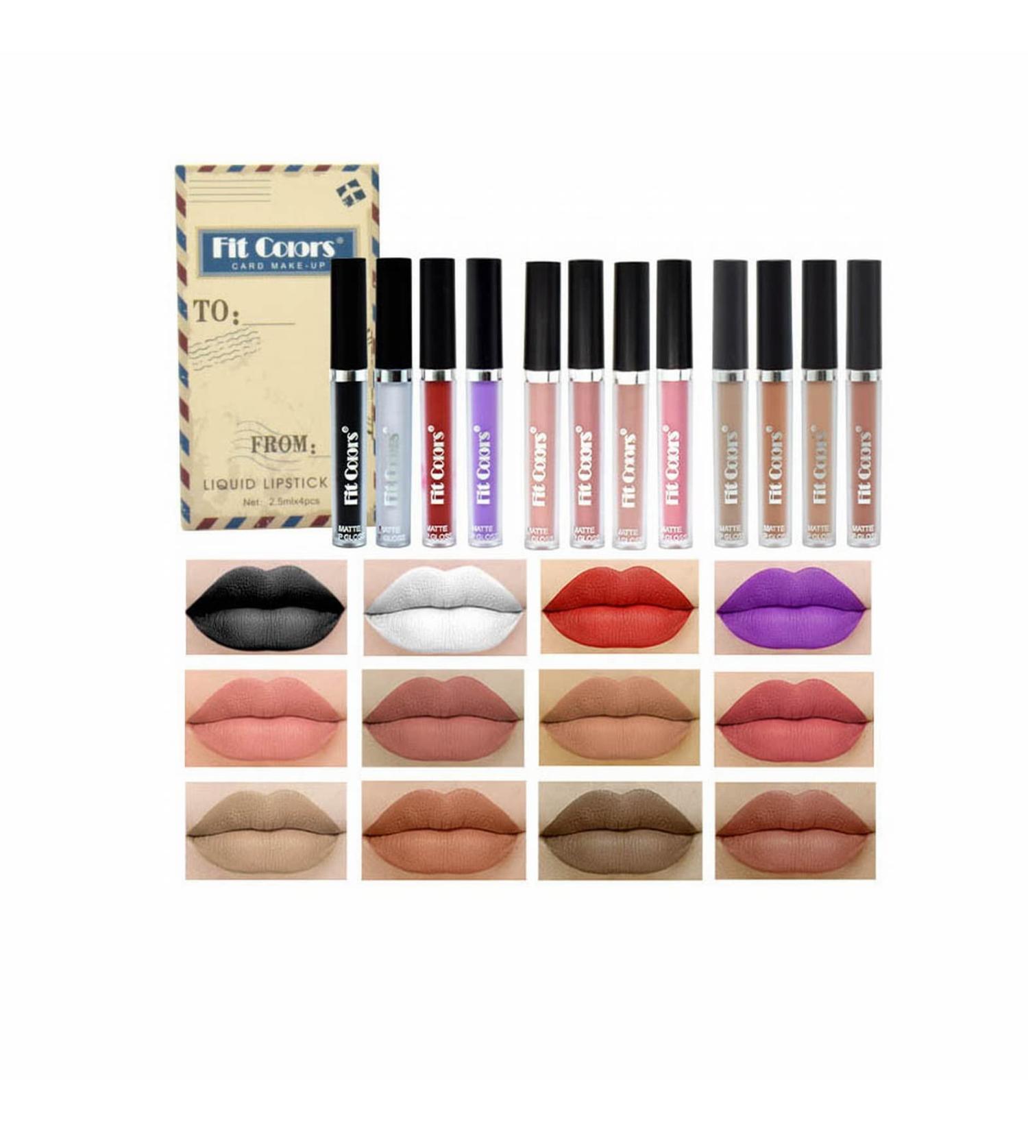 Xiahium 4Pcs Matte Liquid Lipstick Set - Long Lasting Waterproof Lip Stain Gift Set for Women - Nude Dark Shades - Non-Stick Cup Formula - 0.08 Fl Oz (Pack of 4) - Buy Online on GoSupps.com
