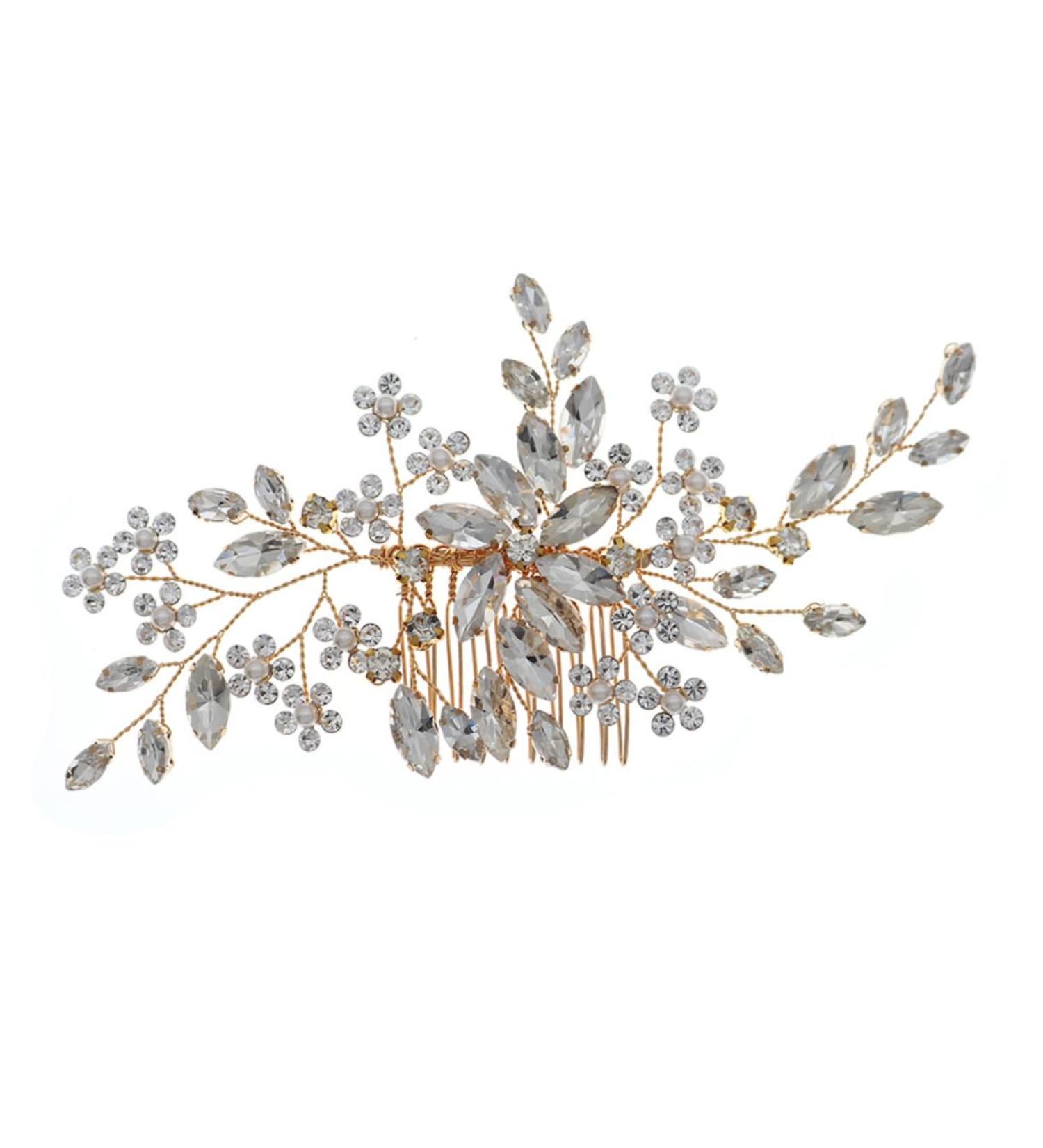 Ipetboom Flower Comb Bride Headpieces for Wedding Rhinestone Hair Clip Wedding Pearls Hairpin Pearl Hair Clip Pearls Hair Comb Pearl Tiara Pearl Hair Pin Hair up Crystal Banquet Rhinestones - Buy Online on GoSupps.com
