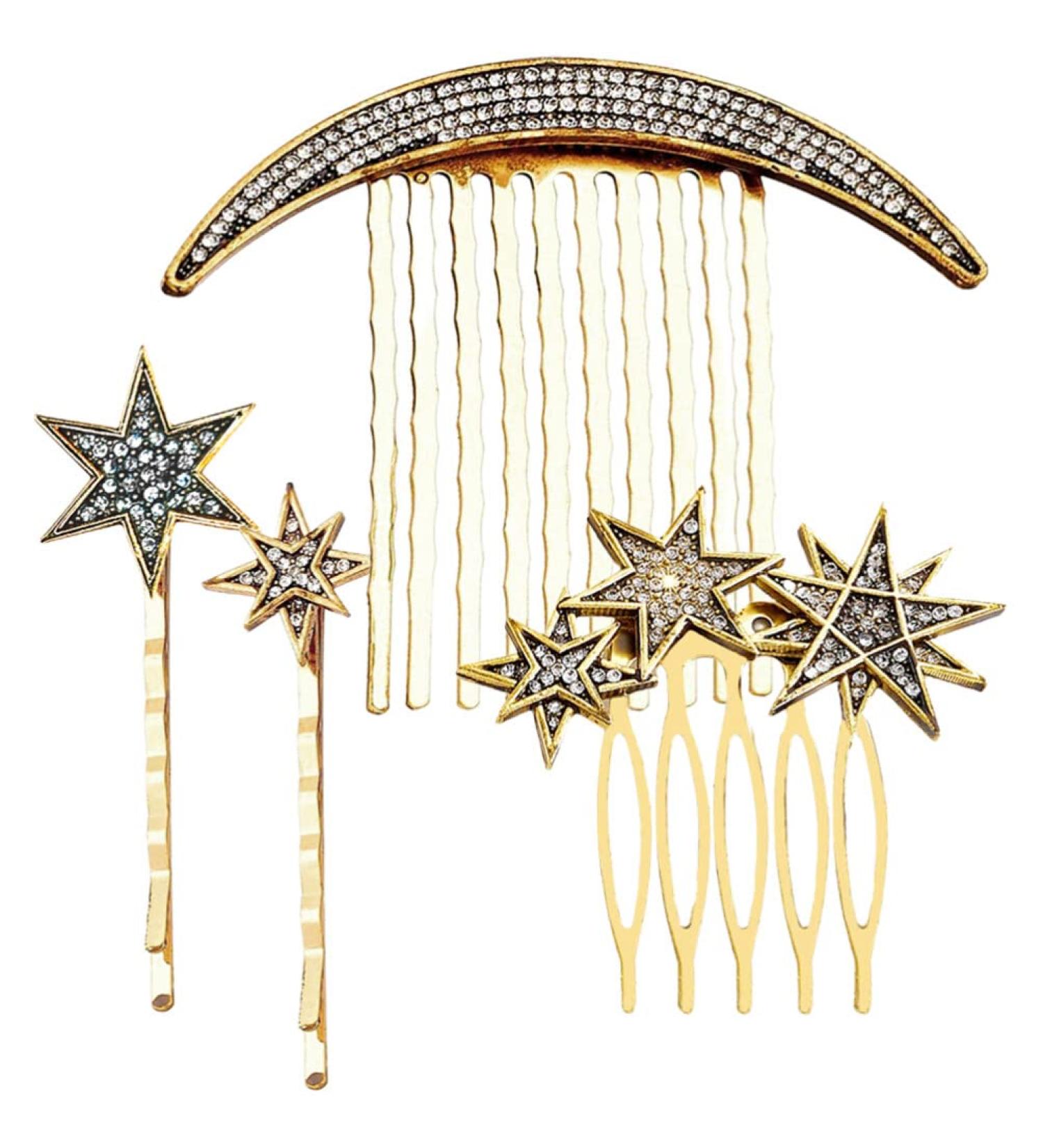 1 Set Star Moon Hairpin Hair Pin for Decor Hair Clip Combs Hair Barrettes Hair Clip Side Comb Hair Pin Clips Star Hairpins Hair Clip for Hair Decor Head Clip Alloy Miss - Buy Online on GoSupps.com