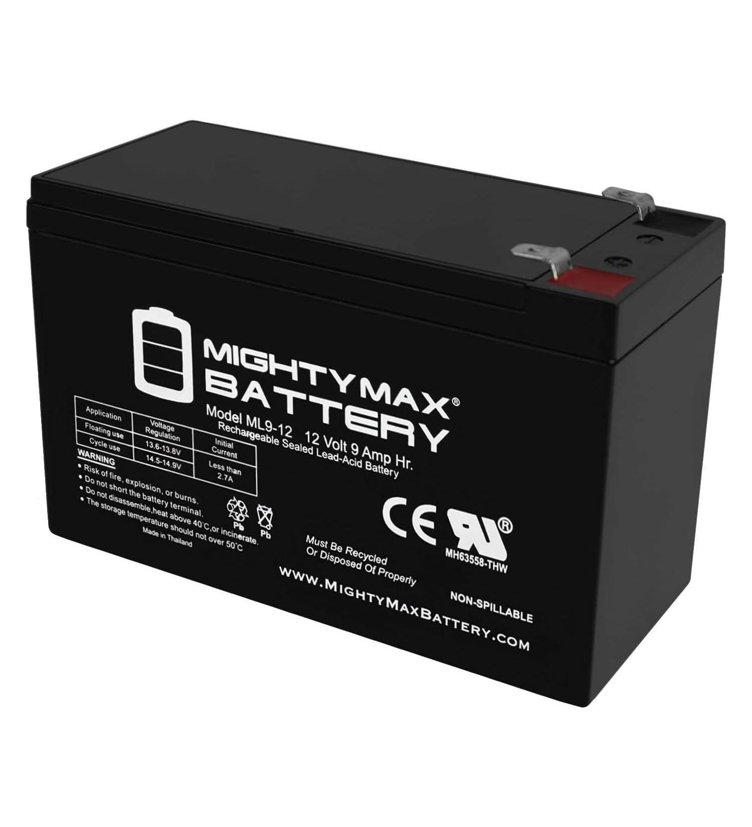 12V 9Ah SLA Replacement Battery for WKA12-9F2 & WB1290F2 | International Shipping Available - Buy Online on GoSupps.com