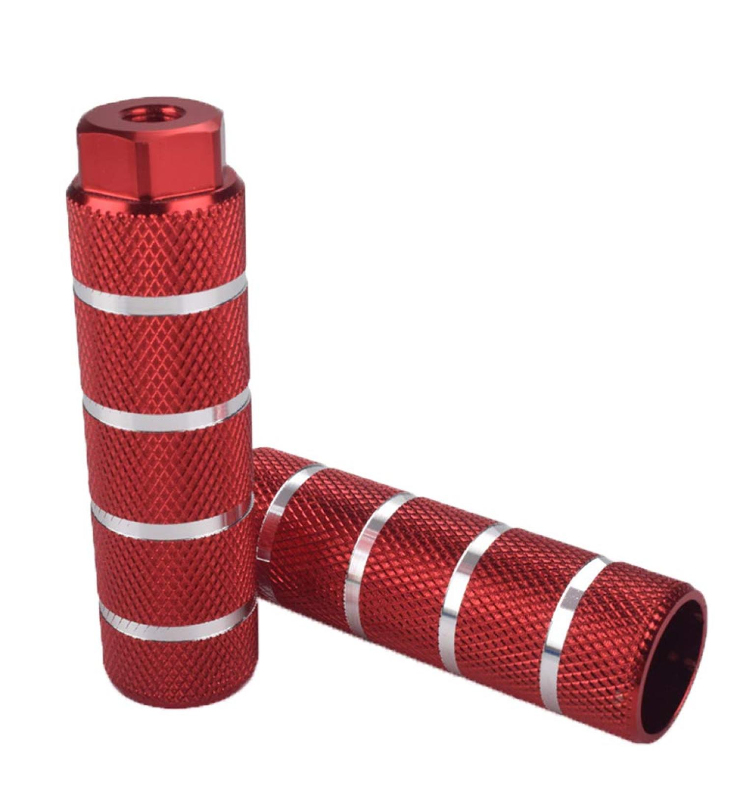 Enkarl Anti-Skid Aluminum BMX Bike Pegs | Red | Fit 3/8 Axles | Rear Stunt Pegs for Mountain Cycling - Buy Online on GoSupps.com