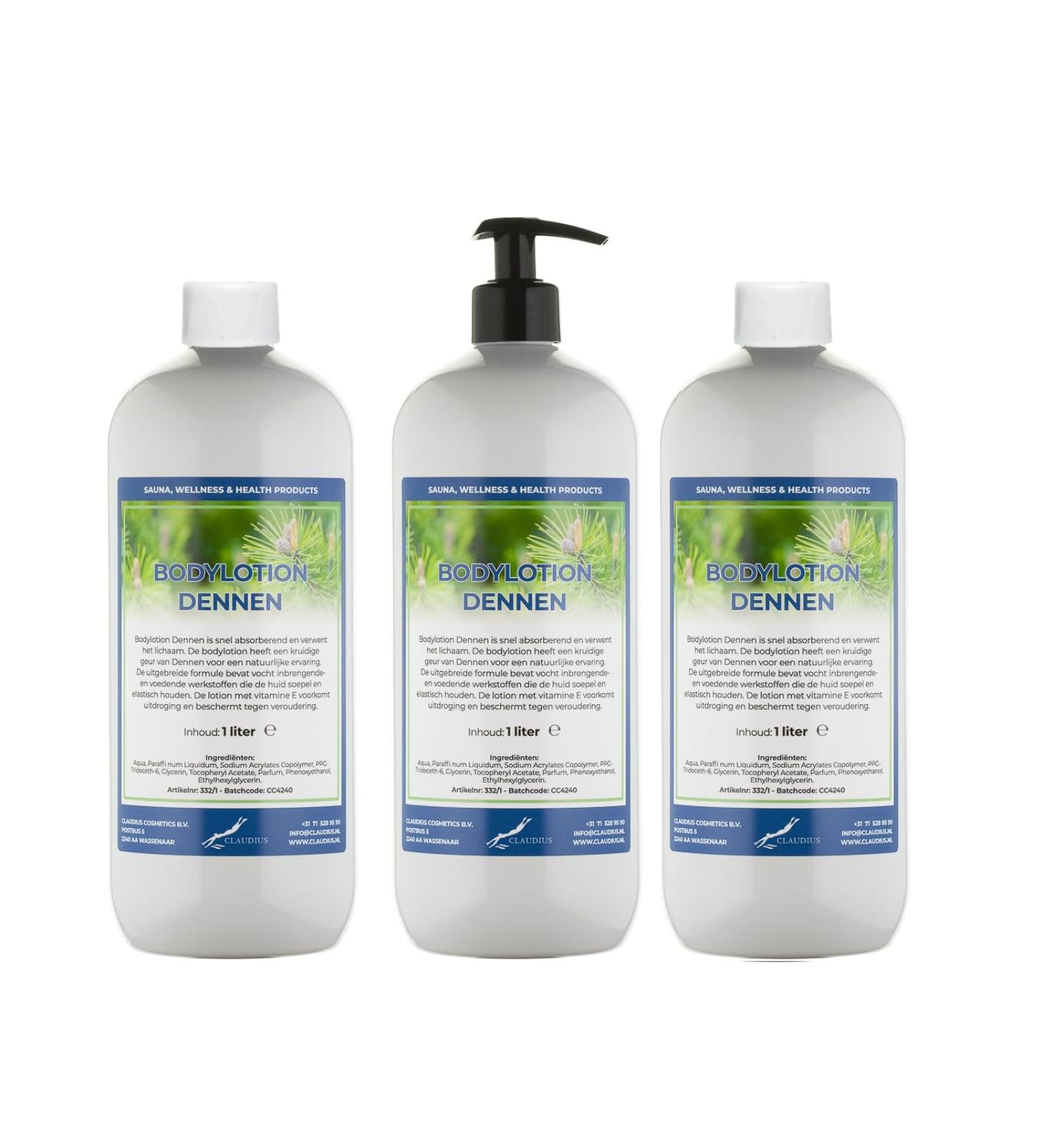 Claudius Body Lotion Pines 3 x 1 Liter with free pump