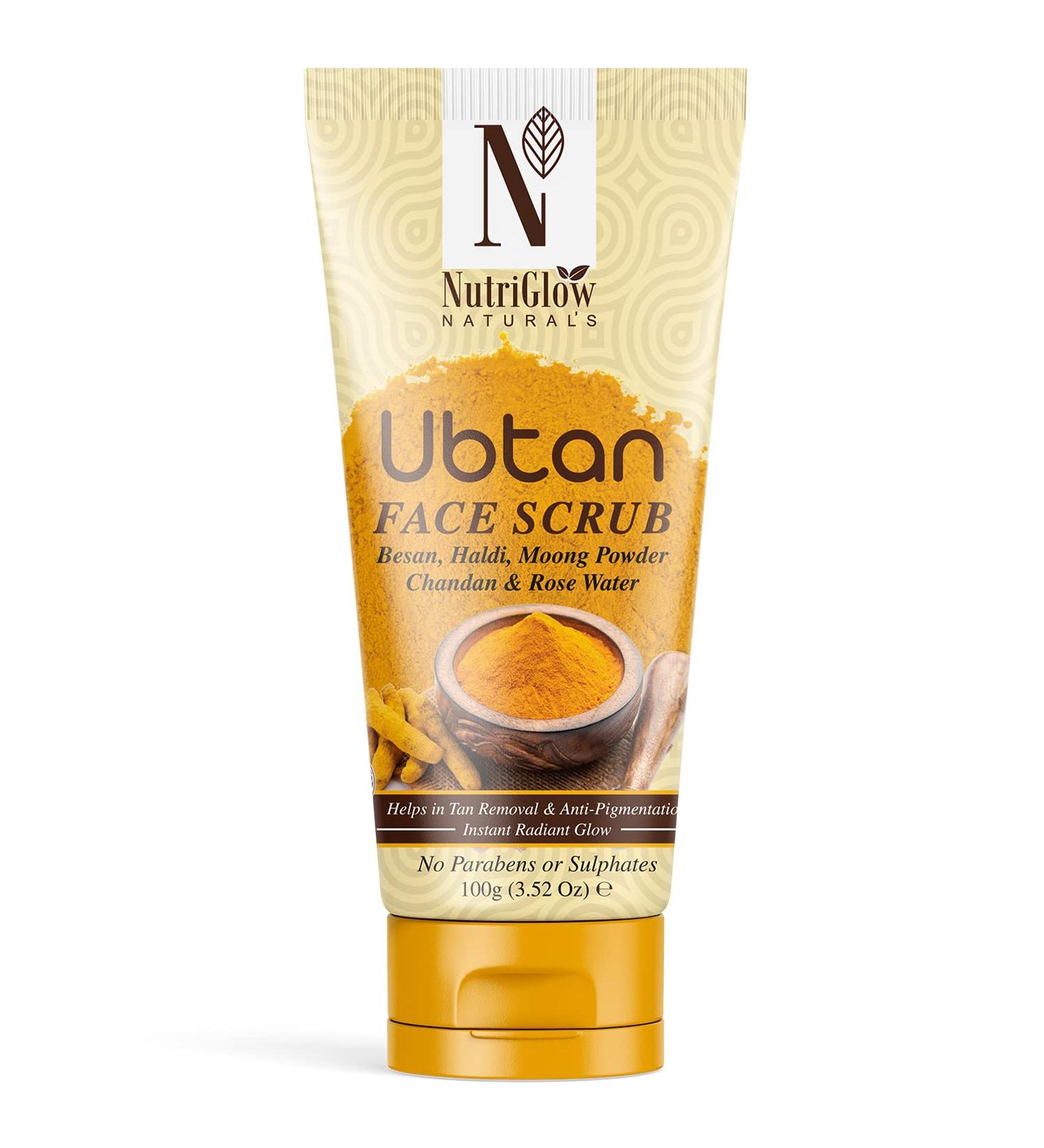 Nutriglow Natural s Ubtan Face & Body Scrub | Tan Removal with Besan & Moong Powder | 100g Multicolor - Shop Internationally - Buy Online on GoSupps.com