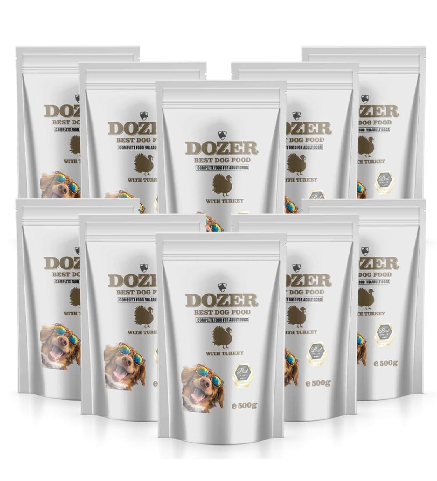 DOZER Adult Dog Food | Complete Food with Different Types of Meat (500 g) | Natural and Nutritious | Wet Dog Food (x 10 Duck) - Buy Online on GoSupps.com