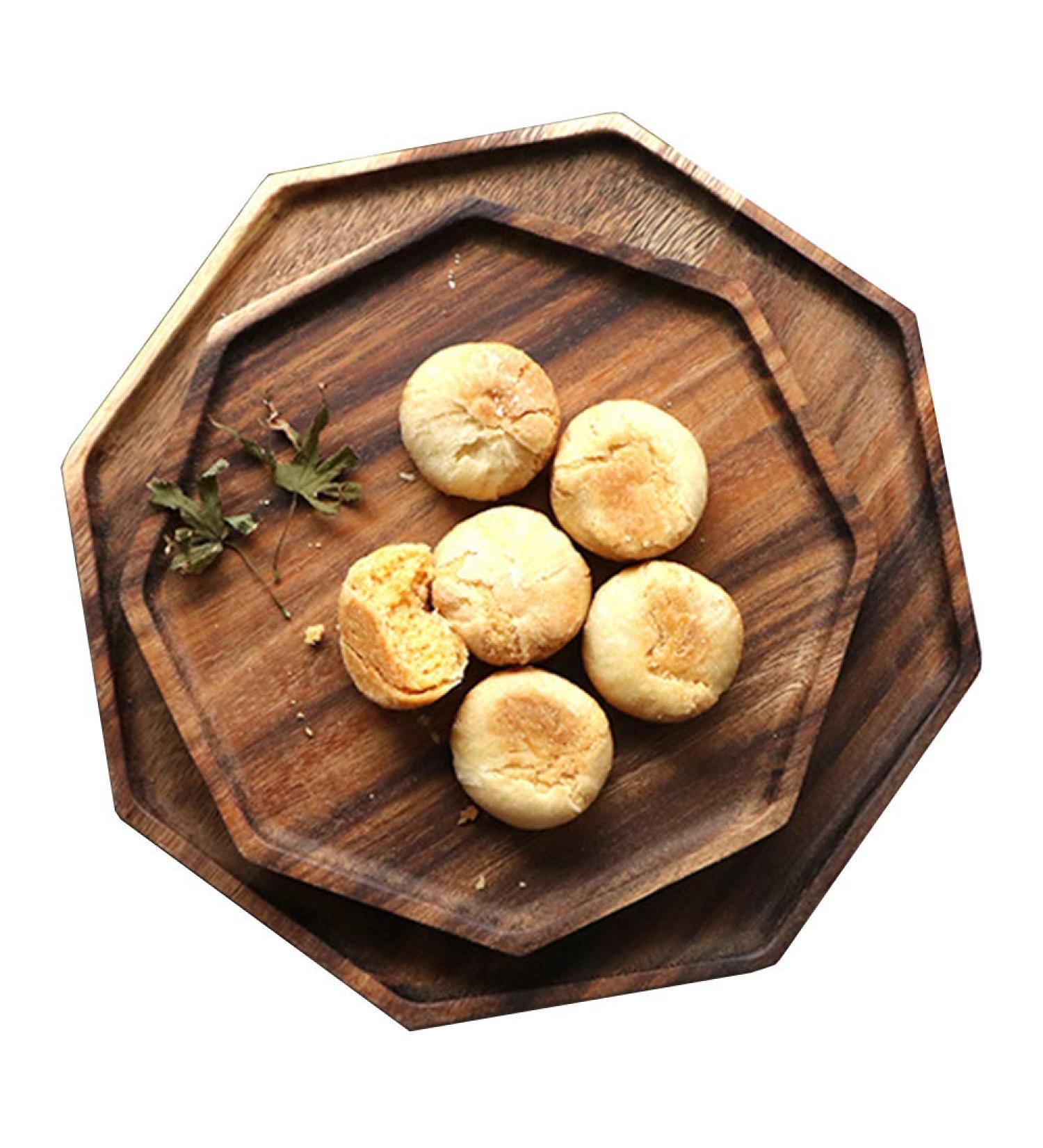 Shop Acacia Serving Trays Set - 2 Wooden Serving Boards for Vegetables Fruits Cheese & Desserts - Perfect for Parties - 12 & 10 Inch - Buy Online on GoSupps.com