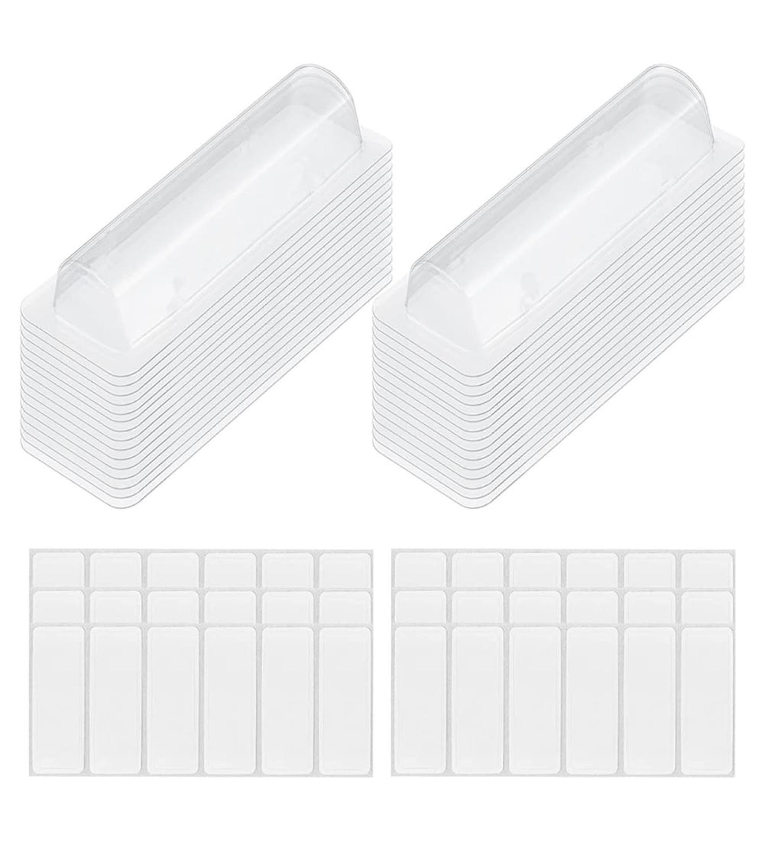 VENEKA 60 Pcs Clear Plastic Lip Balm Pouches Lipstick Holder Plastic Domes with Double Sided Adhesive for DIY Crafts Easy Installation - Buy Online on GoSupps.com