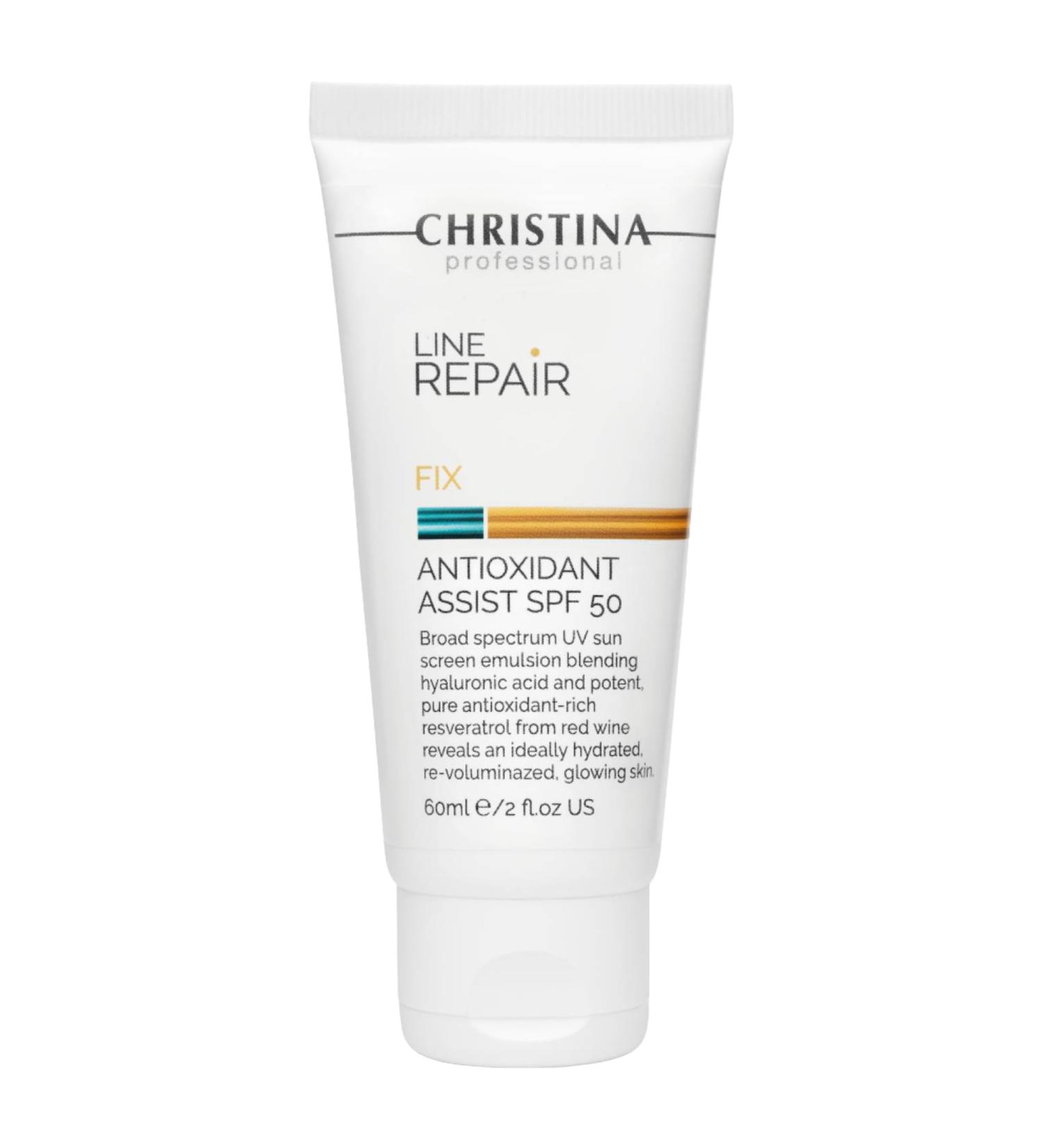 Buy Christina Line Repair Fix Antioxidant SPF 50 Sunscreen - 60 ml | Broad Spectrum UVA/UVB Protection with Hyaluronic Acid & Resveratrol - Shop Internationally - Buy Online on GoSupps.com