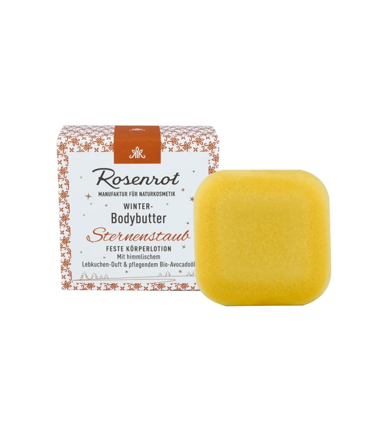 Rose Red Natural Cosmetics Winter Bio Body Butter - Star Dust 70g with Gingerbread Fragrance & Organic Avocado Oil - Handcrafted Luxury - Buy Online on GoSupps.com