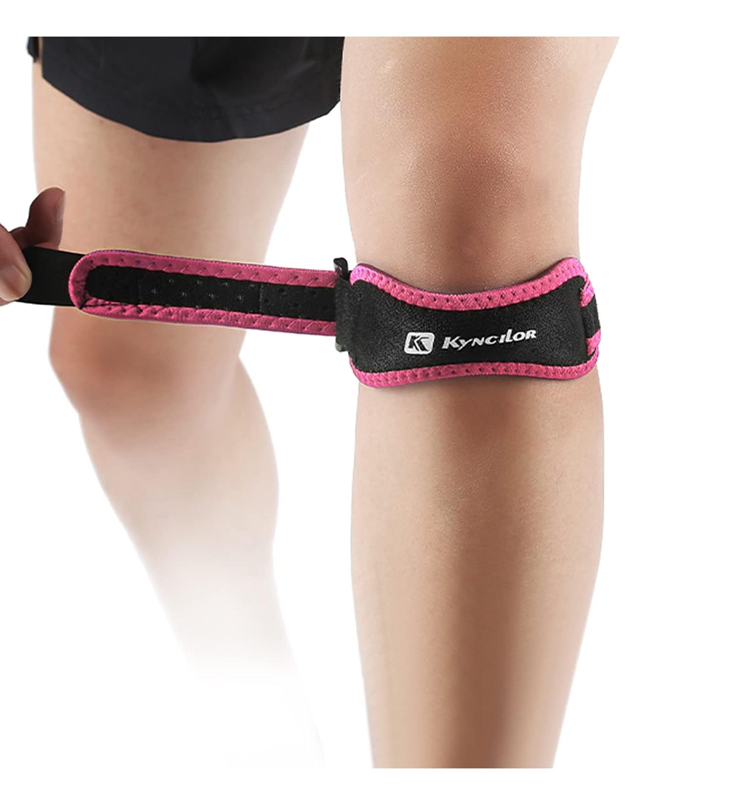 Doorslay Patella Protective Support Strap - Adjustable Knee Belt with Shock Absorption & Breathable Design for Sports - Unisex - Rose Red - Buy Online on GoSupps.com