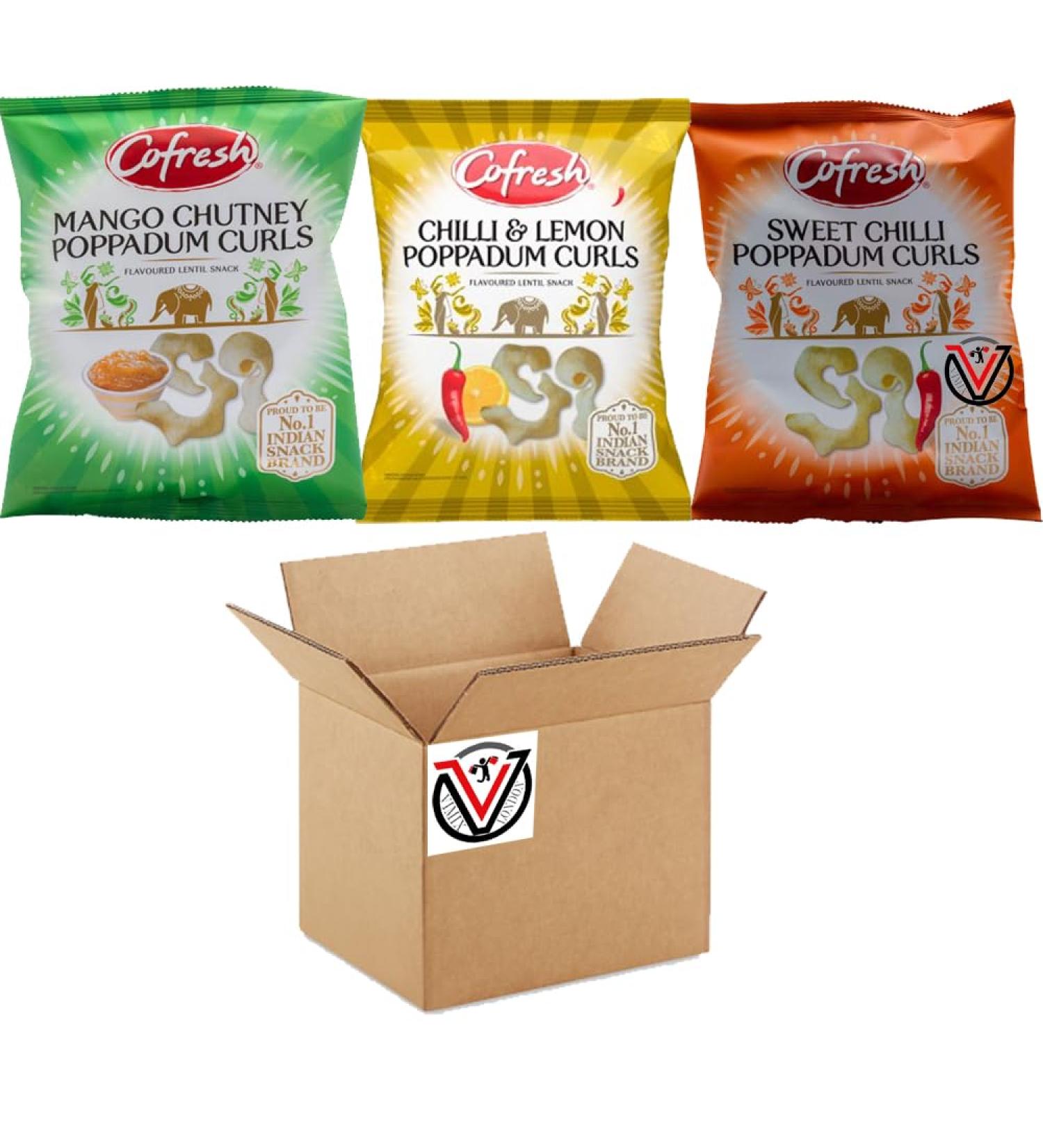 VIMIX Mango Chutney Chilli & Lemon Sweet & Chilli Poppadum Curls 80g - 03 Mixed Flavour Crisps Bag - Buy Online on GoSupps.com