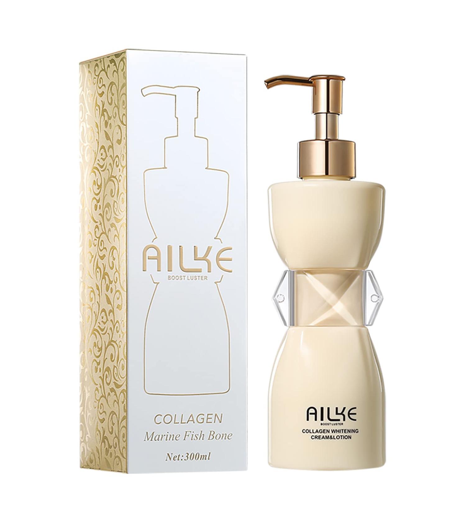  AILKE BOOST LUSTER AILKE Collagen Body Lotion Deeply Moisturizes Whitening Nourishing Smooth Skin With Niacinamide For Normal To Dry Skin Body Cream 300 ml - Buy Online on GoSupps.com