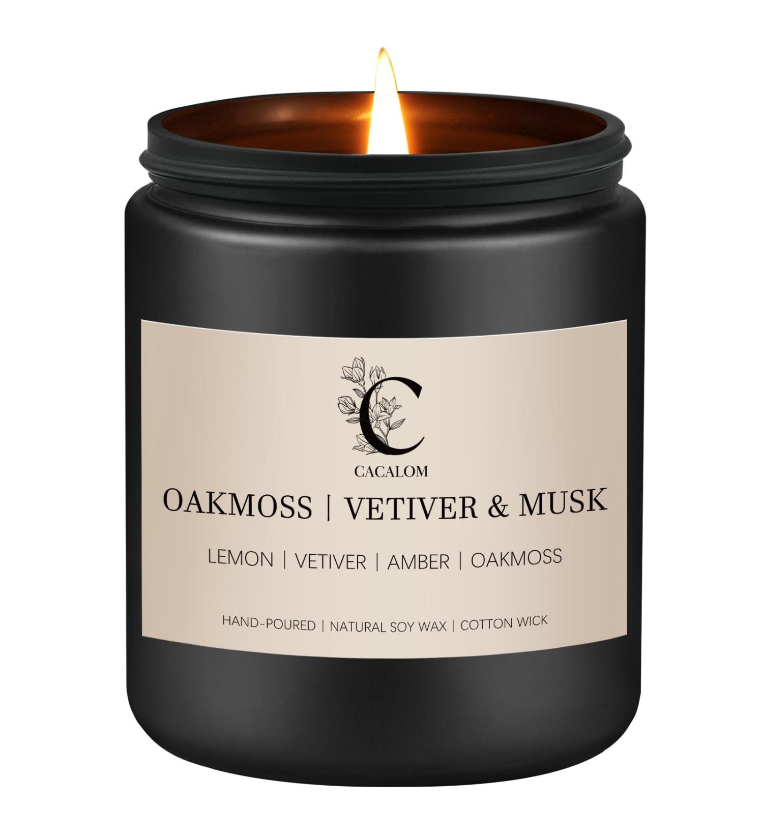 Oakmoss Vetiver & Musk Scented Candles | 7oz 50-Hour Aromatherapy Candles | Perfect Gift for Home & Wellness - Buy Online on GoSupps.com