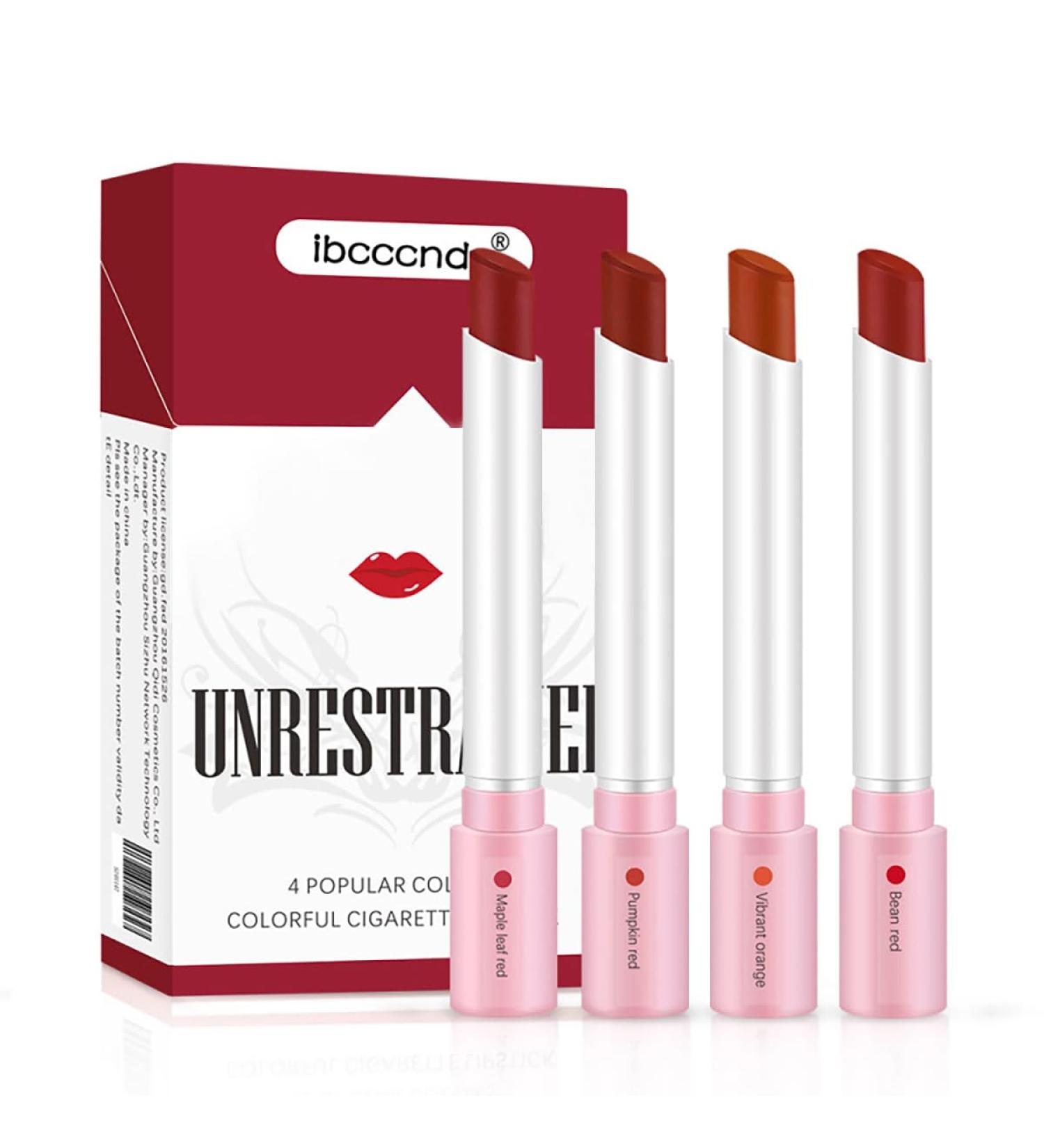 Buy 4 Colors Tube Cigarette Lipstick Set | Long Lasting Velvet Matte & Waterproof Lip Stain - International Shipping Available - Buy Online on GoSupps.com