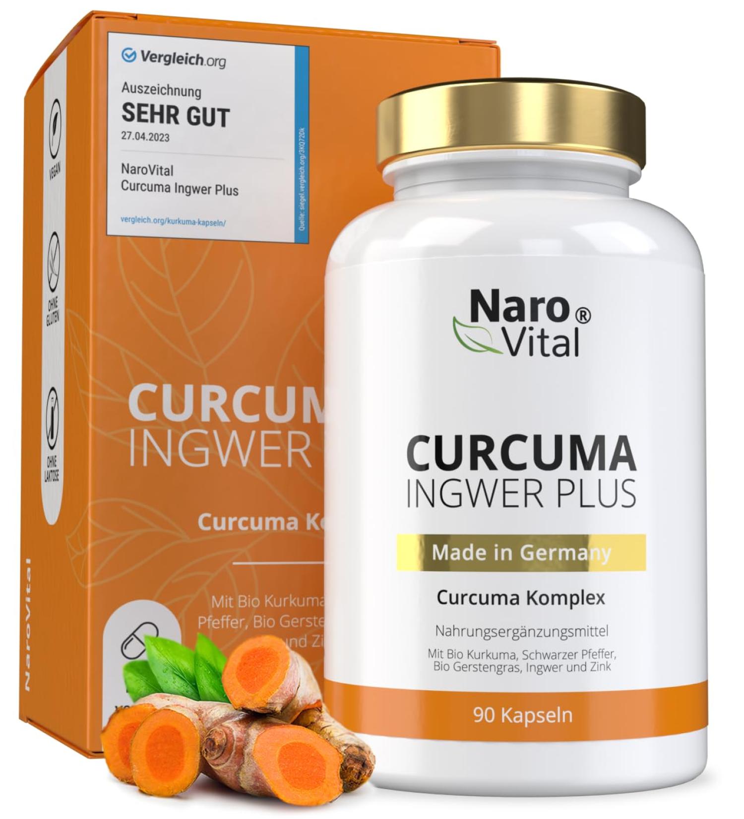 High-Dose Turmeric Ginger Capsules | Organic Curcumin Barley Grass & Ginger | 90 Vegan Anti-Inflammatory Capsules - Buy Online on GoSupps.com