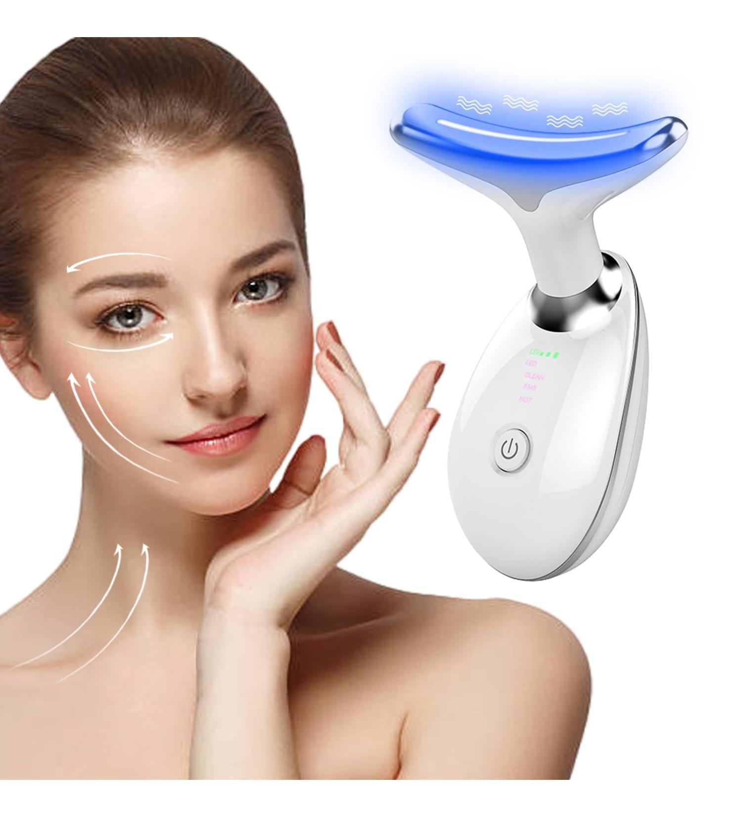 Facial and Neck Massage Kit - 3 Modes for Tightening Sagging Skin - White - Buy Online on GoSupps.com