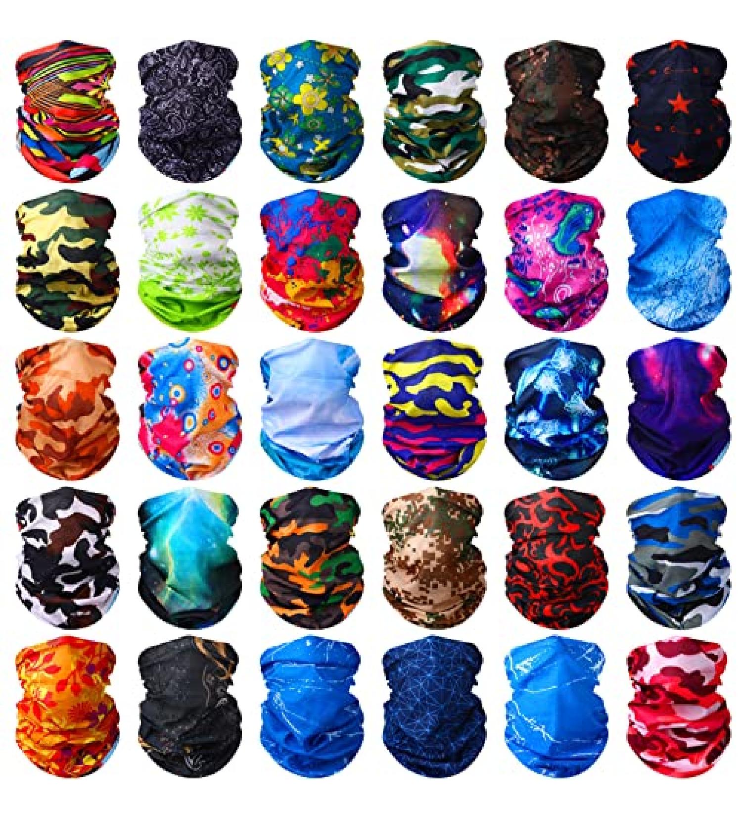 Tarpop 30-Piece Neck Gaiters: Elastic Sports Wrap & Headband for Women/Men - Sweat Absorbing Bandana Head Wraps - Yoga & Stylish Accessories - Buy Online on GoSupps.com