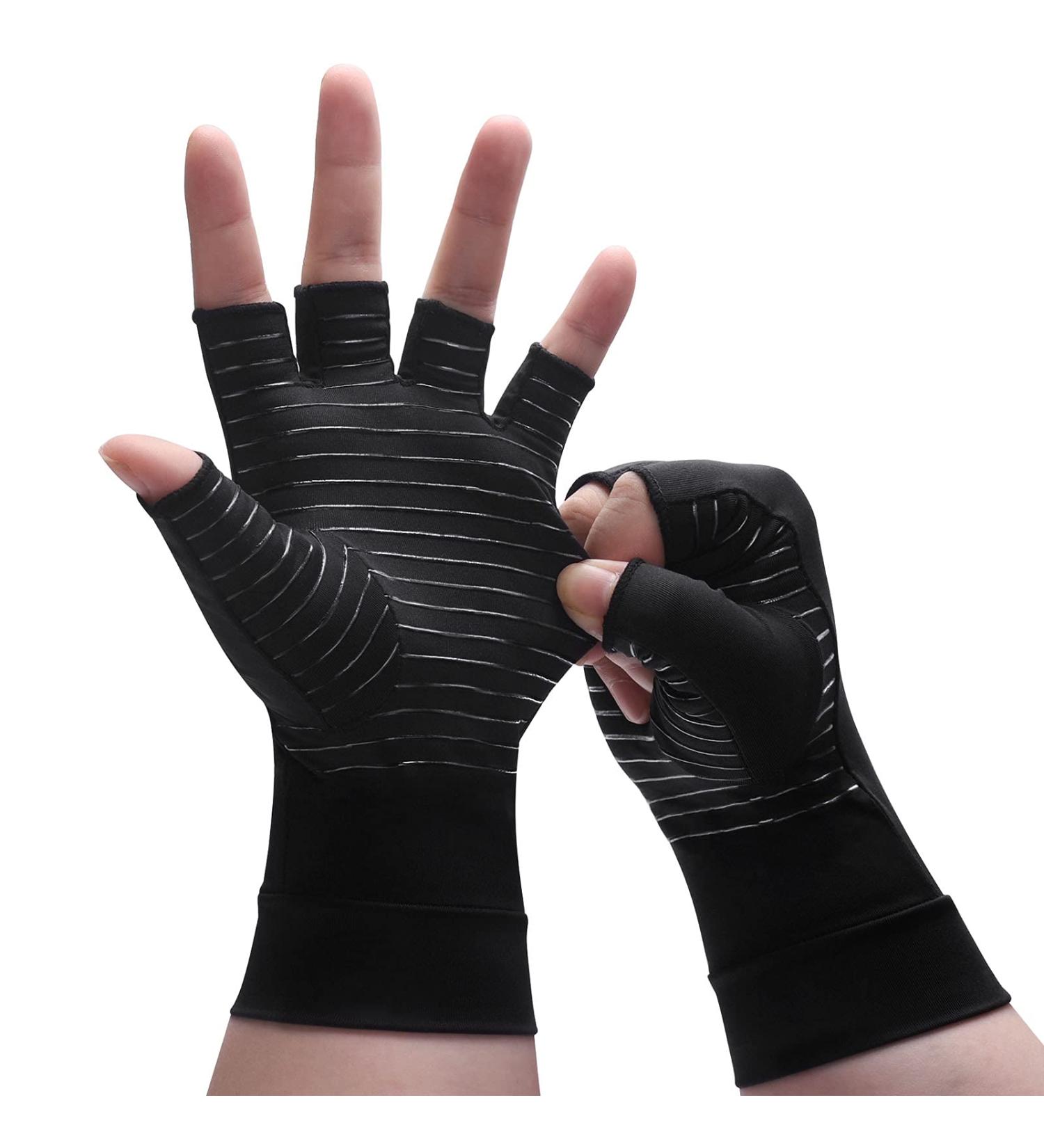 Copper Compression Arthritis Gloves for Men & Women - Cenawin Fingerless Carpal Tunnel Relief Reduces Hand Pain & Swelling | Large Size - Buy Online on GoSupps.com