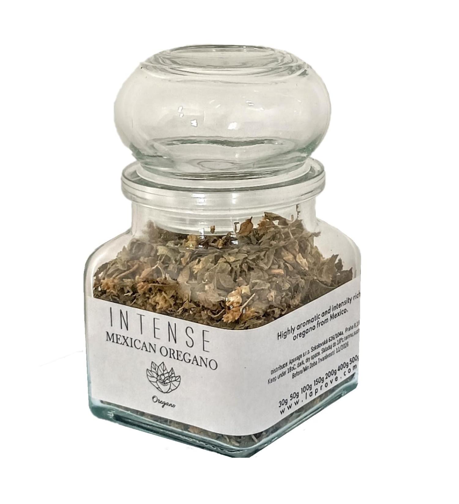 Sun-dried Mexican oregano, 20 g, in a glass bottle