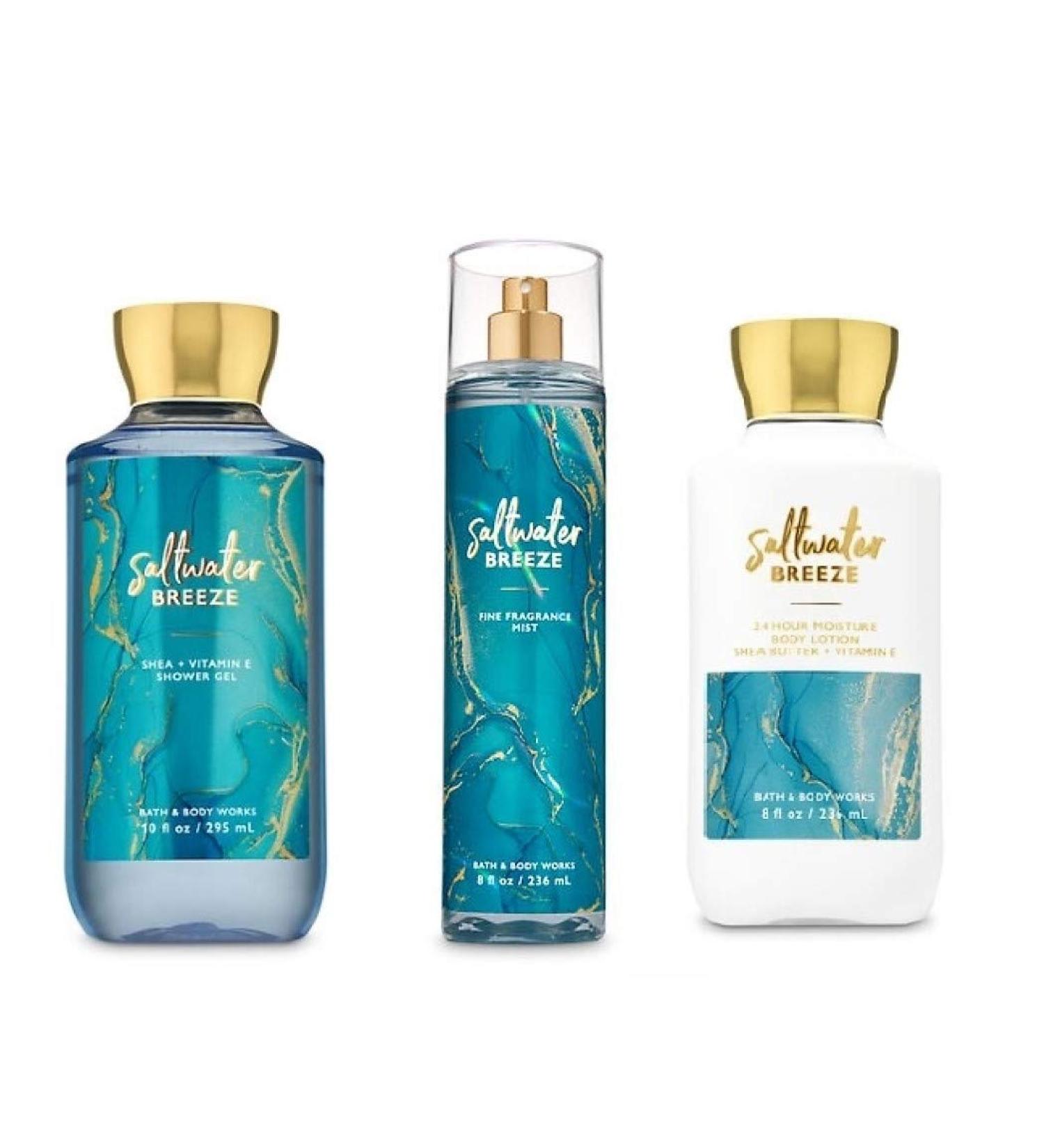 Buy Bath and Body Works Saltwater Breeze Daily Trio | Shower Gel Fine Fragrance Mist & Body Lotion - International Shipping Available - Buy Online on GoSupps.com