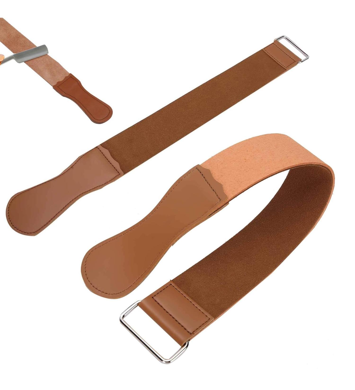 PODSI 2 PCS Knife Sharpening - Premium Leather Strop for Razor Sharpening - Dual-Sided Genuine Leather Strap for Straight Razors Knives and Chisels - Durable Stylish and Safe" - Buy Online on GoSupps.com