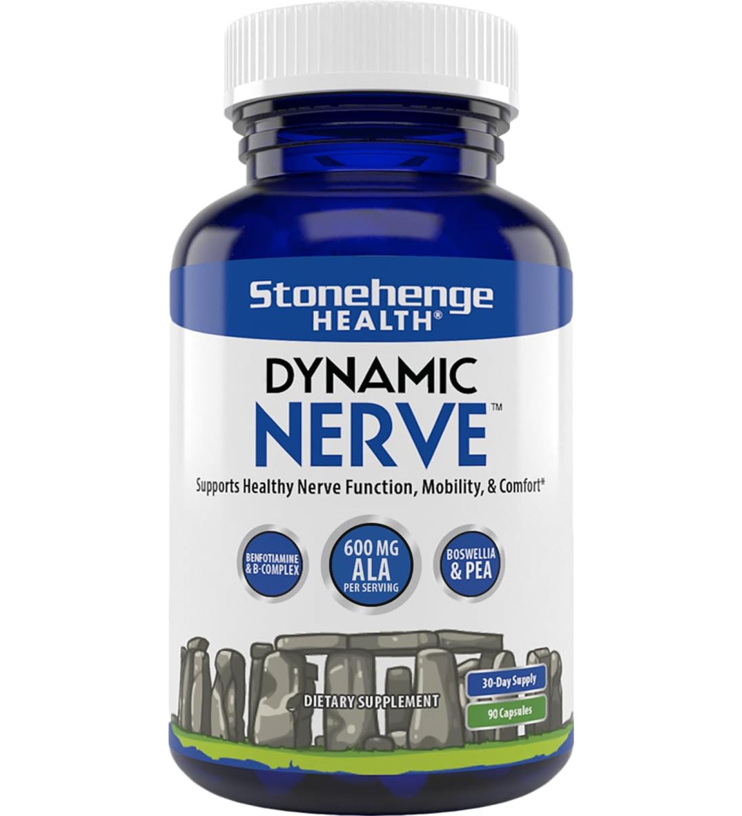 Stonehenge Health Dynamic Nerve Supplement - Support Nerve Function with ALA Benfotiamine & B Complex for Hands Feet & More | International Shipping Available - Buy Online on GoSupps.com