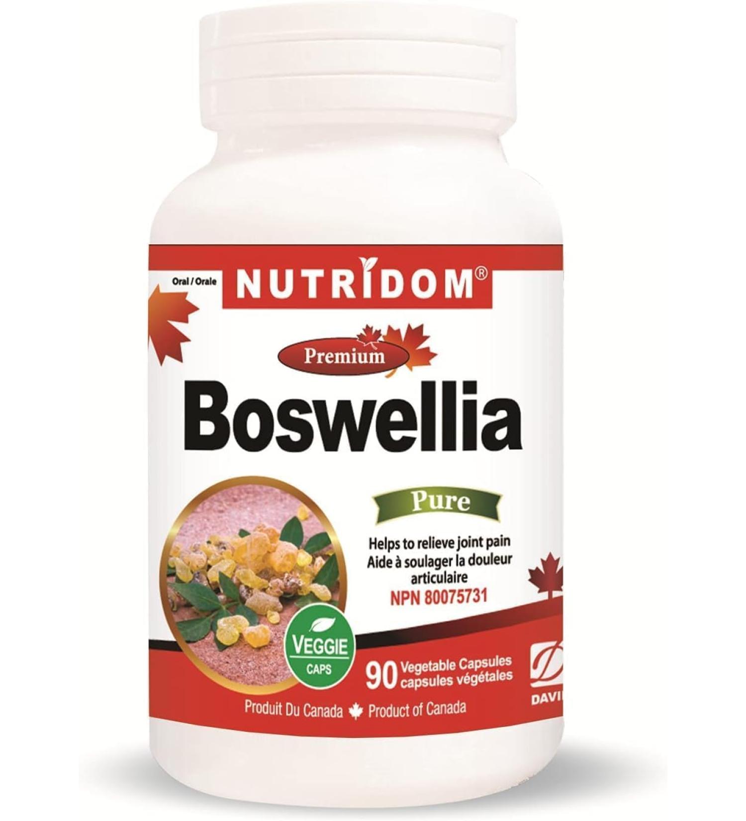 Nutridom Boswellia Serrata Extract Capsules 333mg Standardized to Contain 40% Boswellic acids Non-GMO Vegan Gluten-free Soy-free and Dairy-free (90 Veggie Capsules) - Buy Online on GoSupps.com