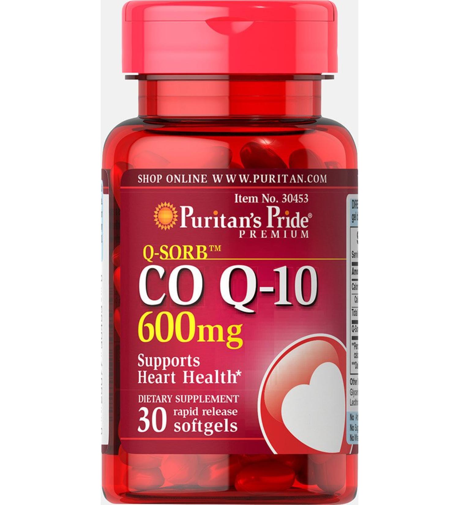 Puritan's Pride Q-Sorb CO Q-10 600 mg-30 Softgels