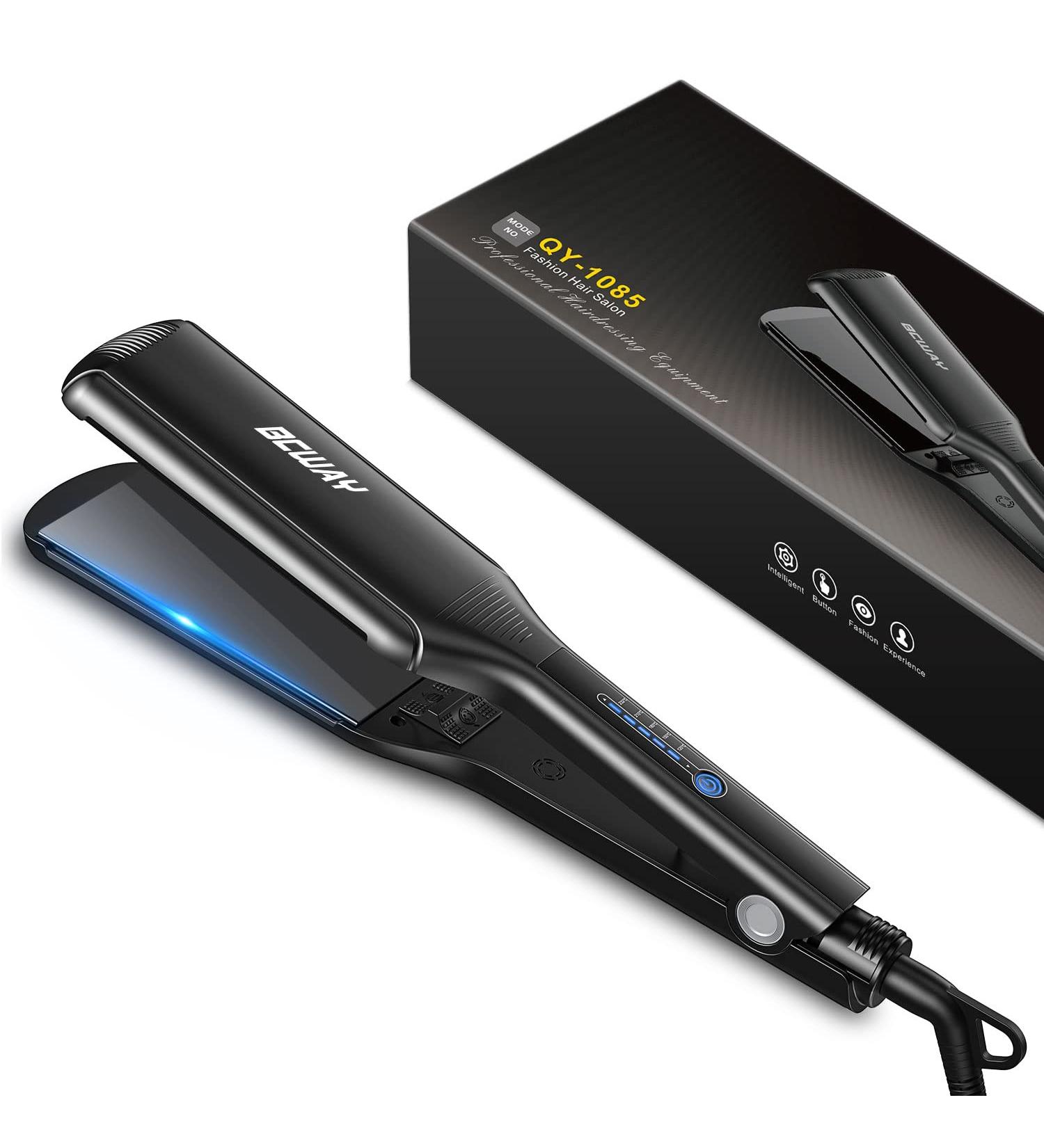 Bcway Professional Hair Straightener | Extra-Large Titanium Flat Iron with 5 Temps | Fast Heating for All Hair Types - Buy Online on GoSupps.com