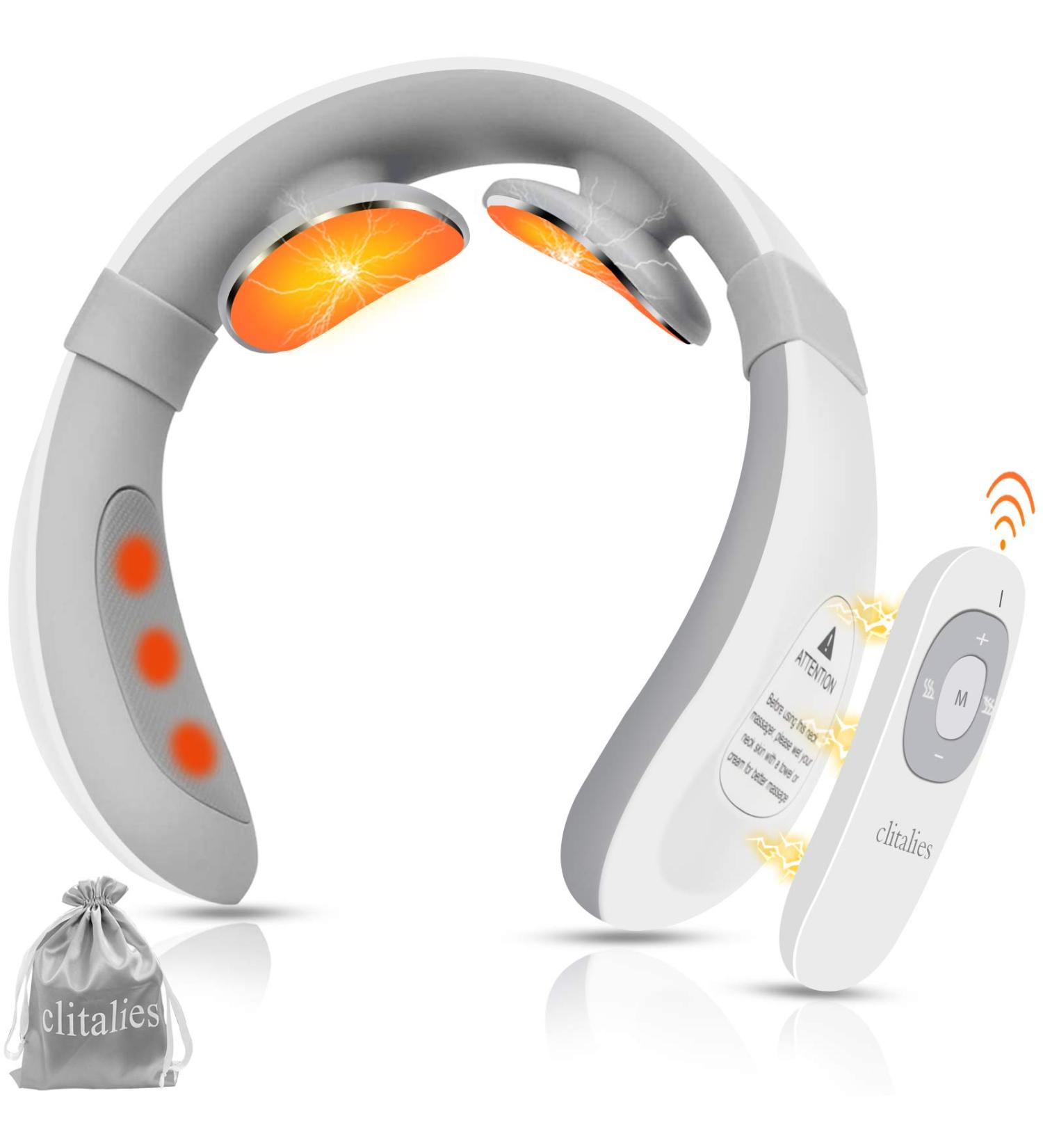 Electric Pulse Neck Massager with Heat - 6 Modes, 15 Levels - Cordless Deep Tissue Relief - Portable Gift for Men and Women - Buy Online on GoSupps.com