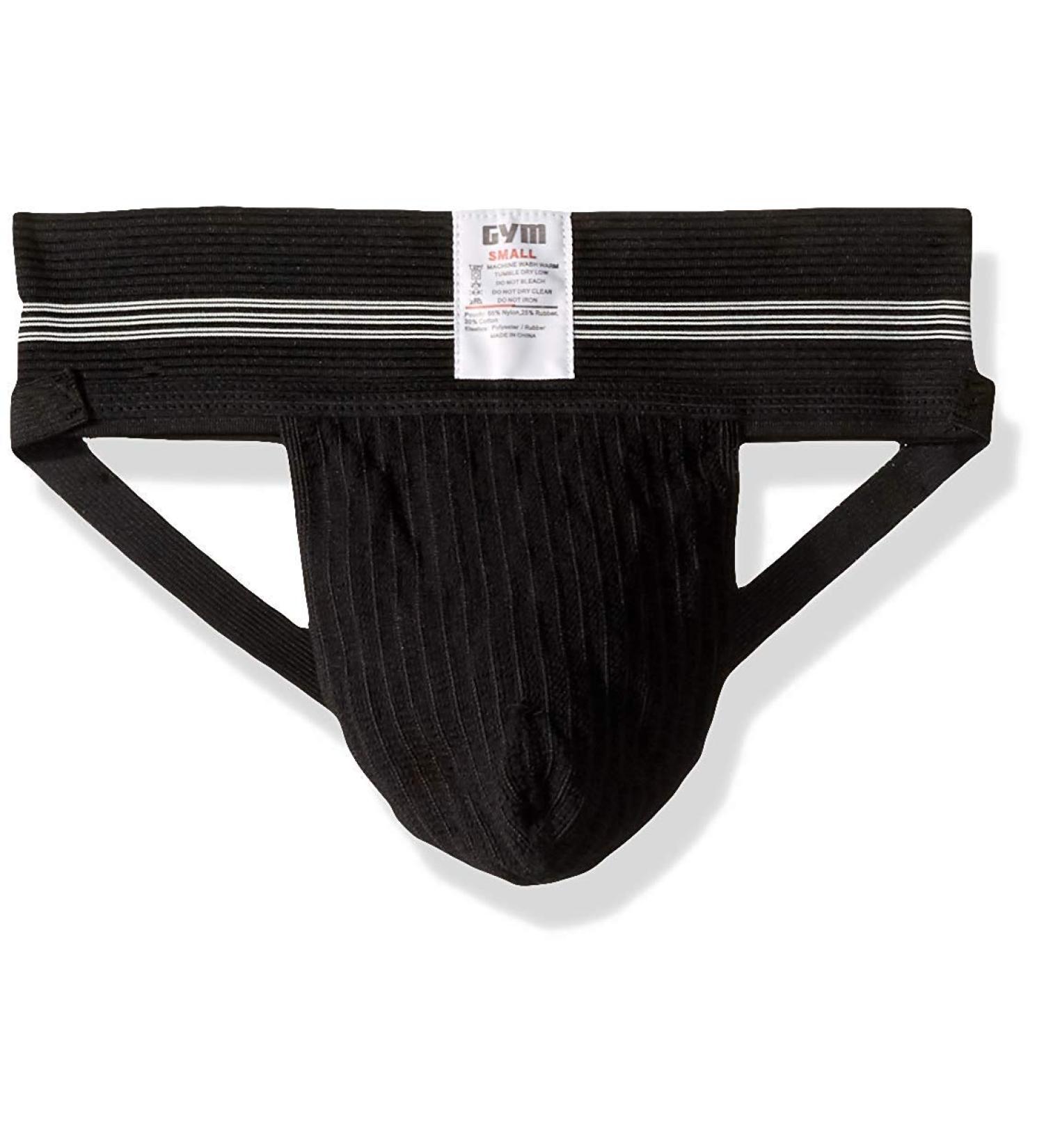 Men's 3 Wide Band Classic Athletic Supporter - Medium Black | GYM Essentials - Buy Online on GoSupps.com