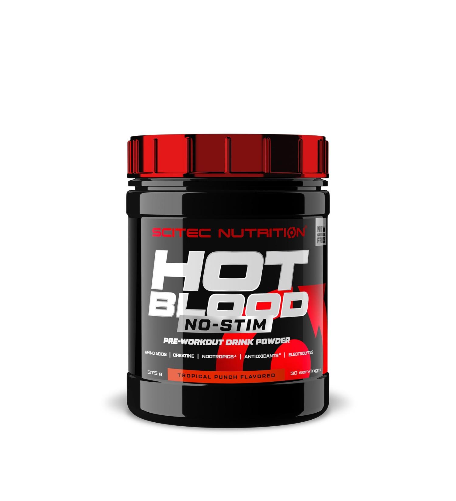 Scitec Nutrition Hot Blood No-Stim Pre-Workout | Stimulant-Free Creatine & Neurotropics | 375g Tropical Punch - International Shipping Available - Buy Online on GoSupps.com