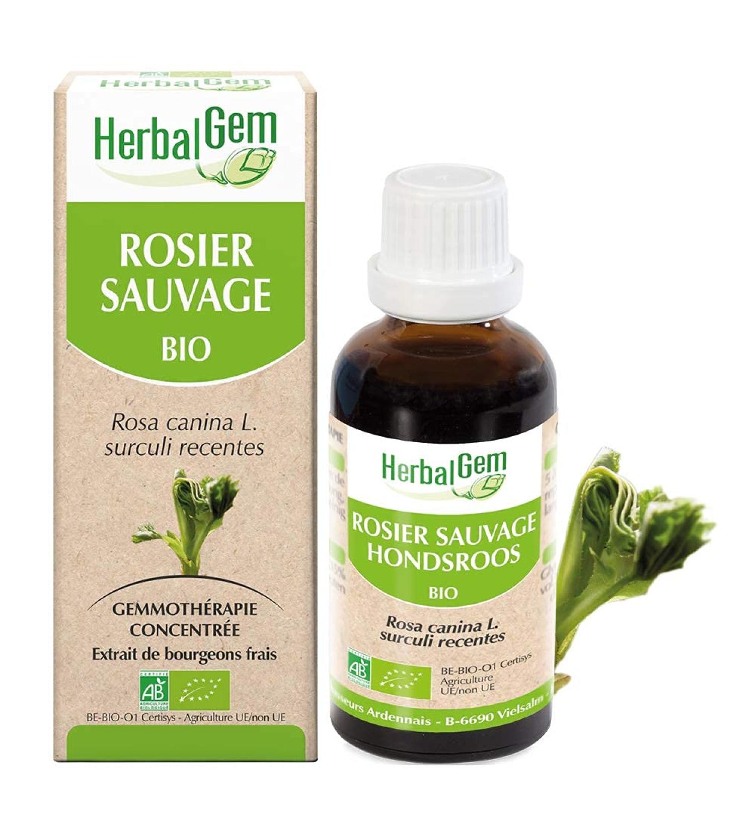 HERBALGEM - Macerate Mother - Organic Wild Rose - Nutritional Supplement Gemmotherapy Concentrated - Fresh Bud Extract - For Natural Defenses - Vegan - 30 ml - Buy Online on GoSupps.com
