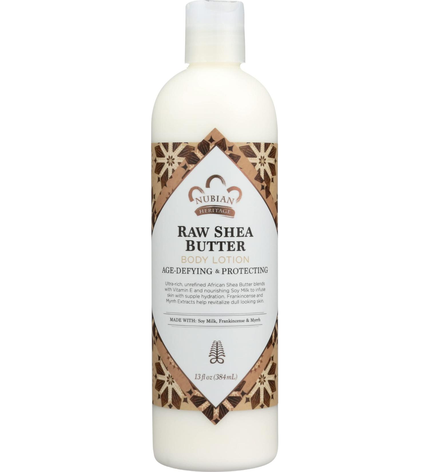 Nubian Heritage Raw Shea Butter Body Lotion Paraben Free 13 Ounce (Pack of 1)